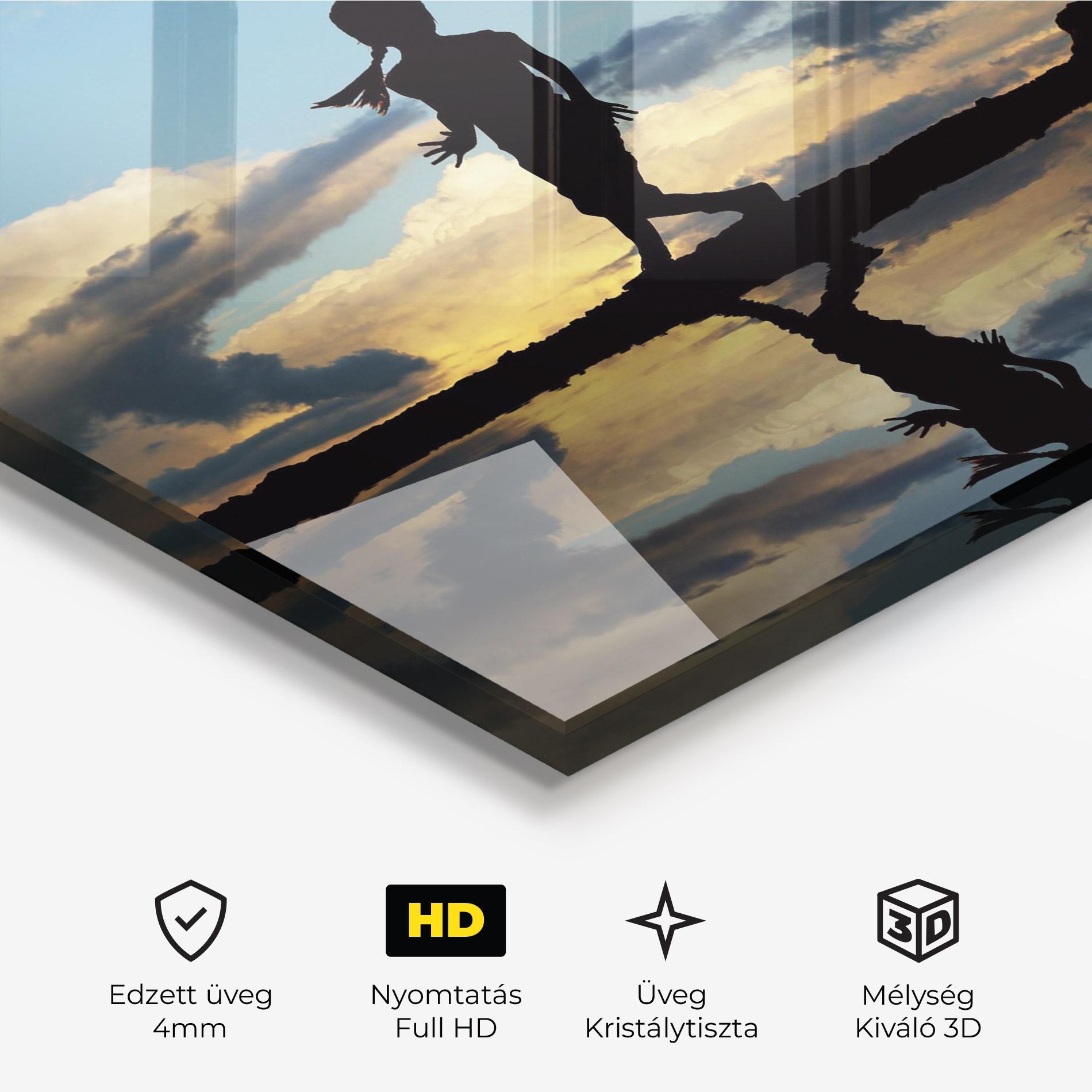 Üvegkép Little Girl Jumping mockup 3