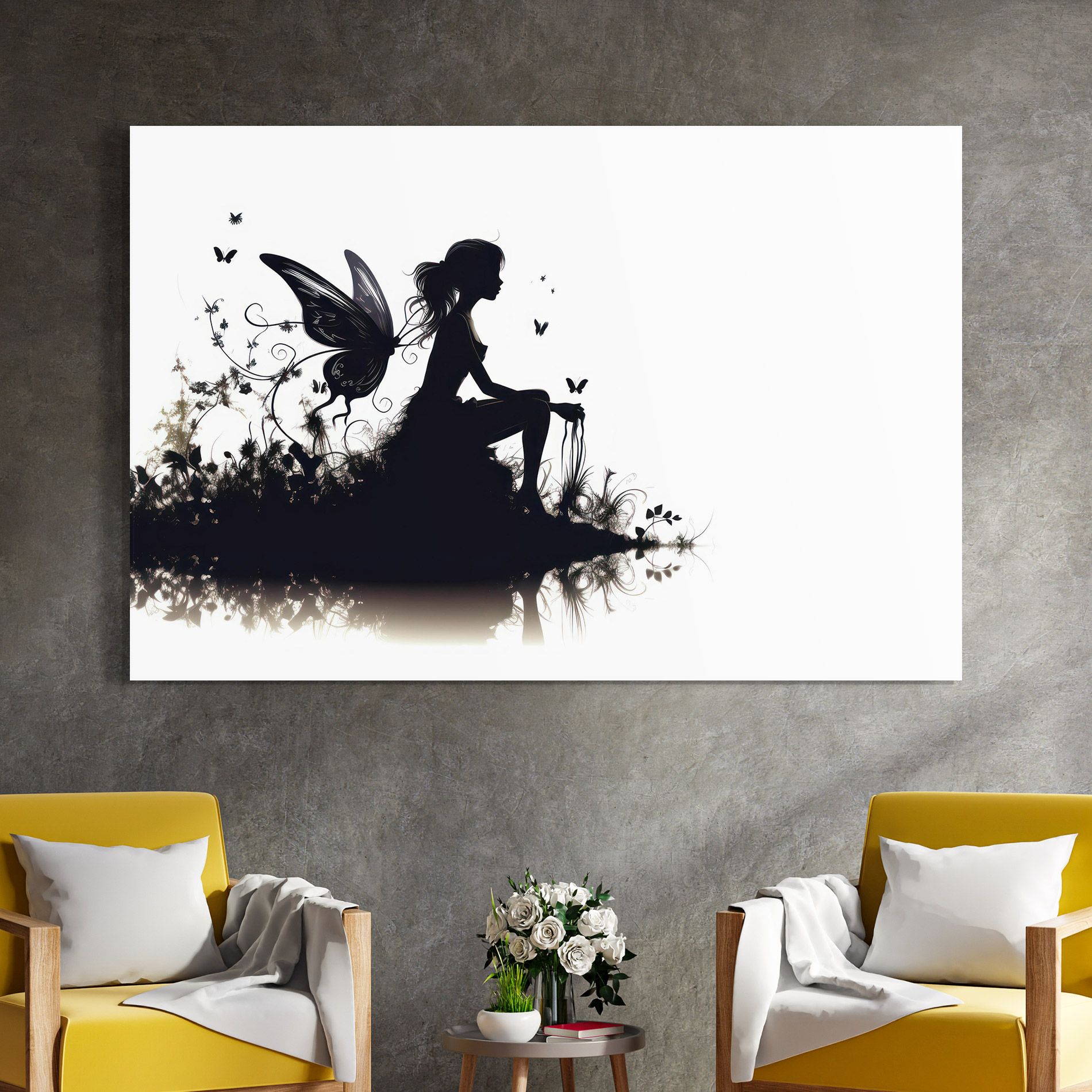 Butterfly Woman Shilouette mockup 4