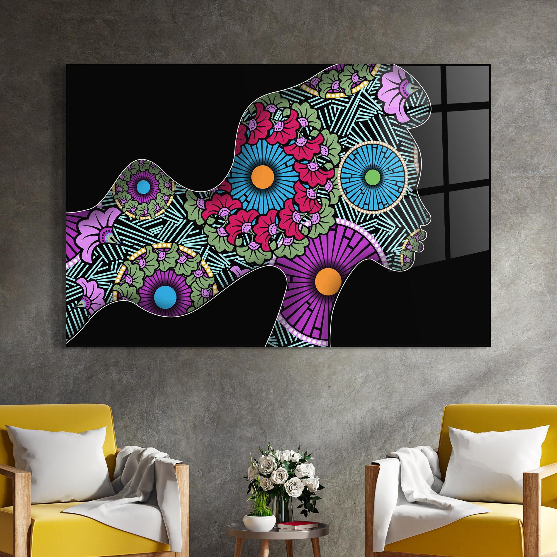 Üvegkép Colorful Shilouette mockup 4