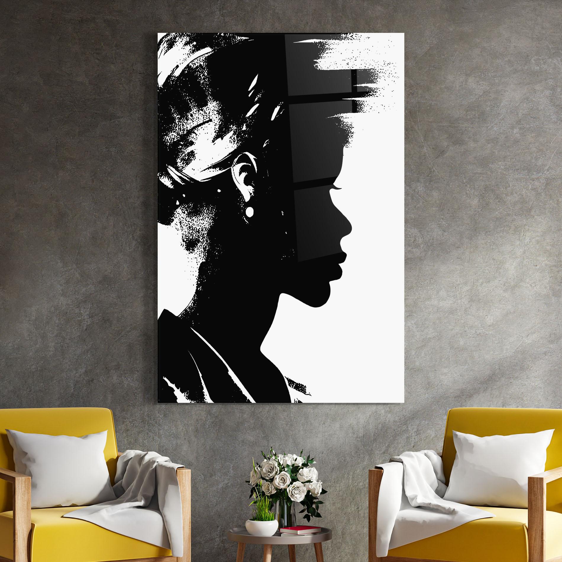Üvegkép Black Silhouette mockup 4