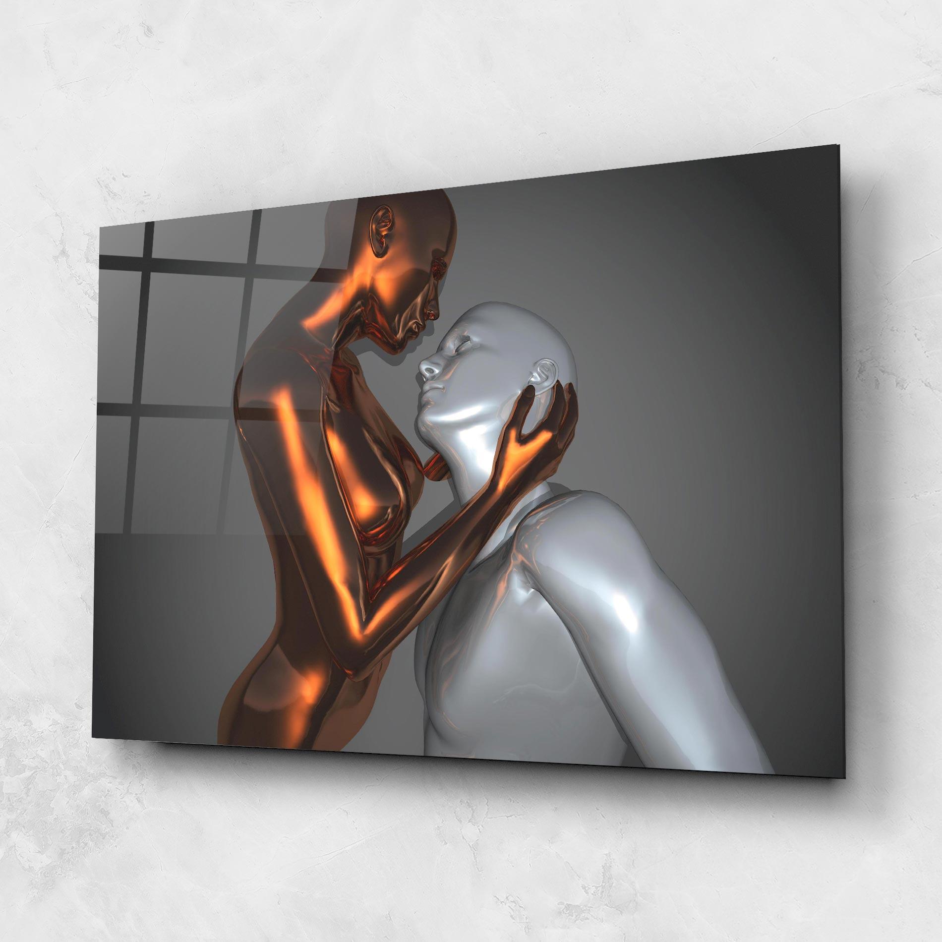 Üvegkép Gold Silver Couple mockup 1