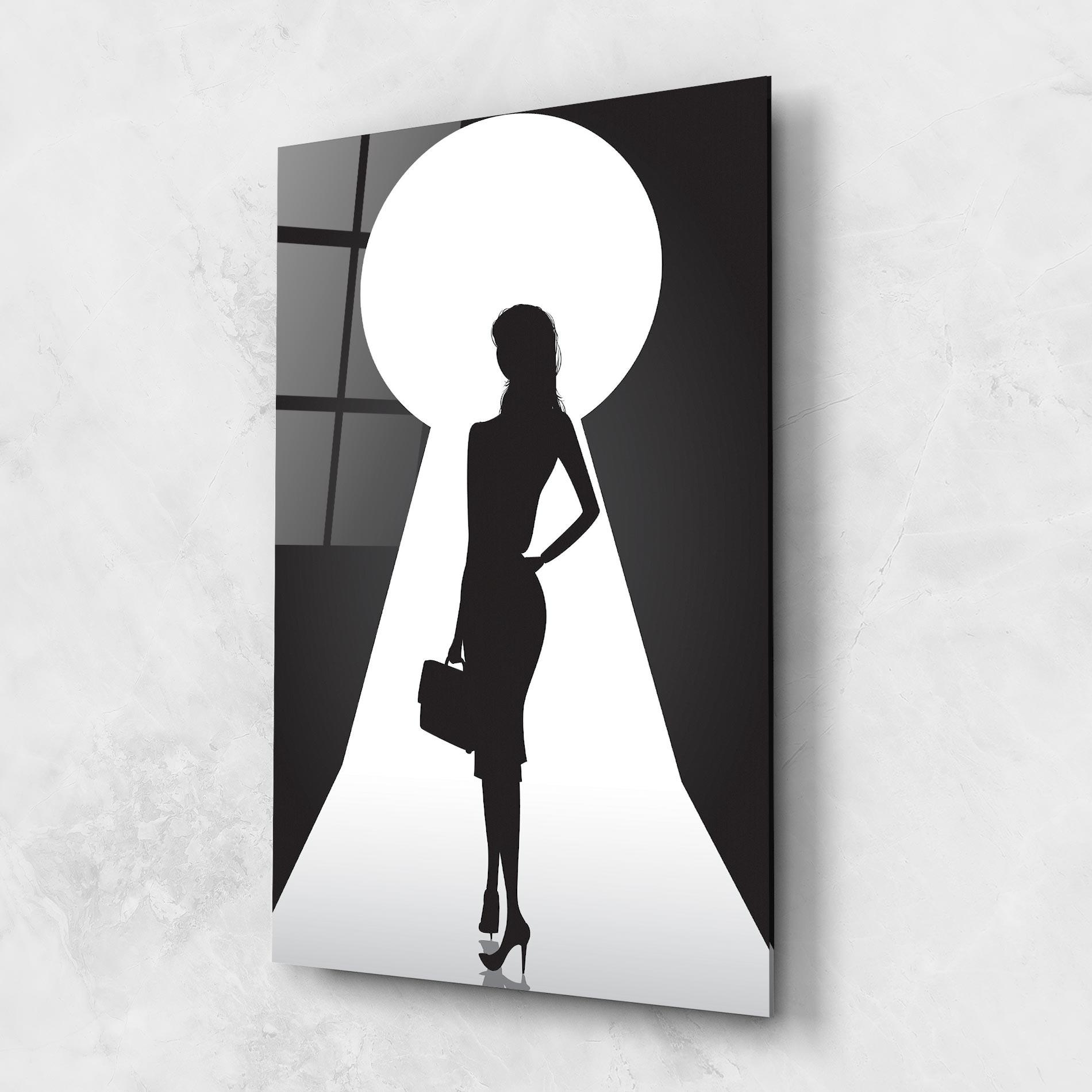Üvegkép Girl Door mockup 1