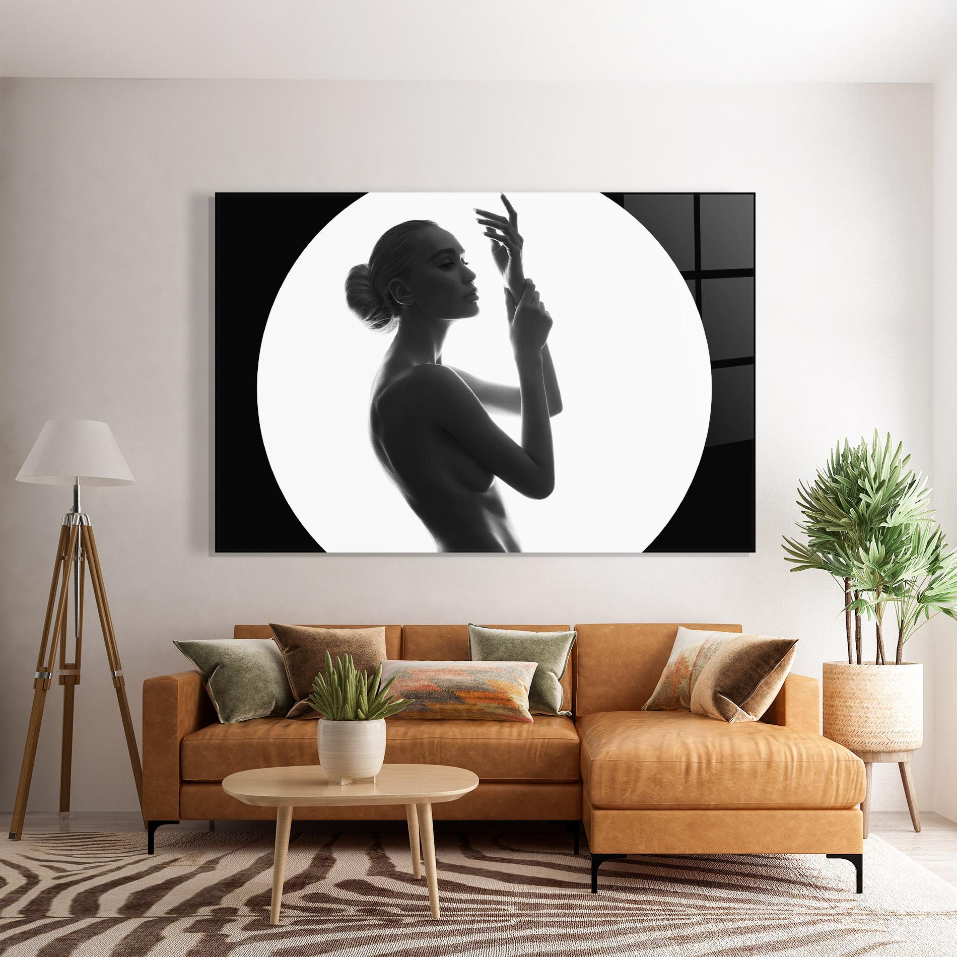 Üvegkép Circle Woman Body mockup 7