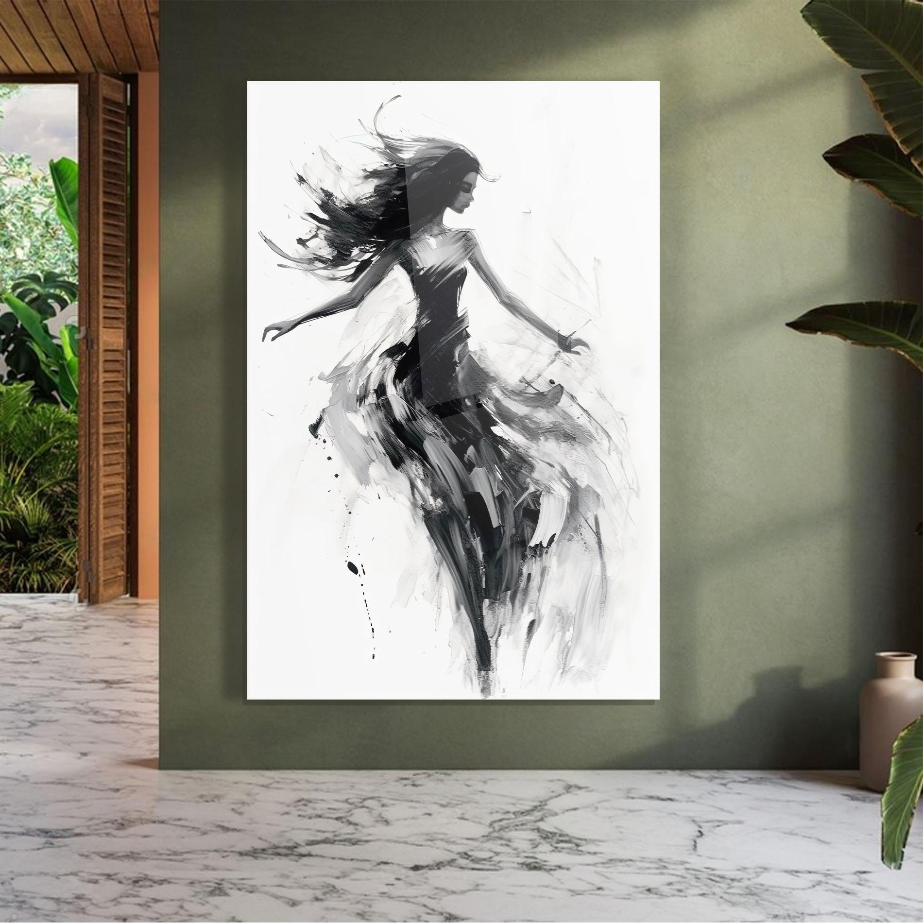 Üvegkép Black Ink Woman mockup 7