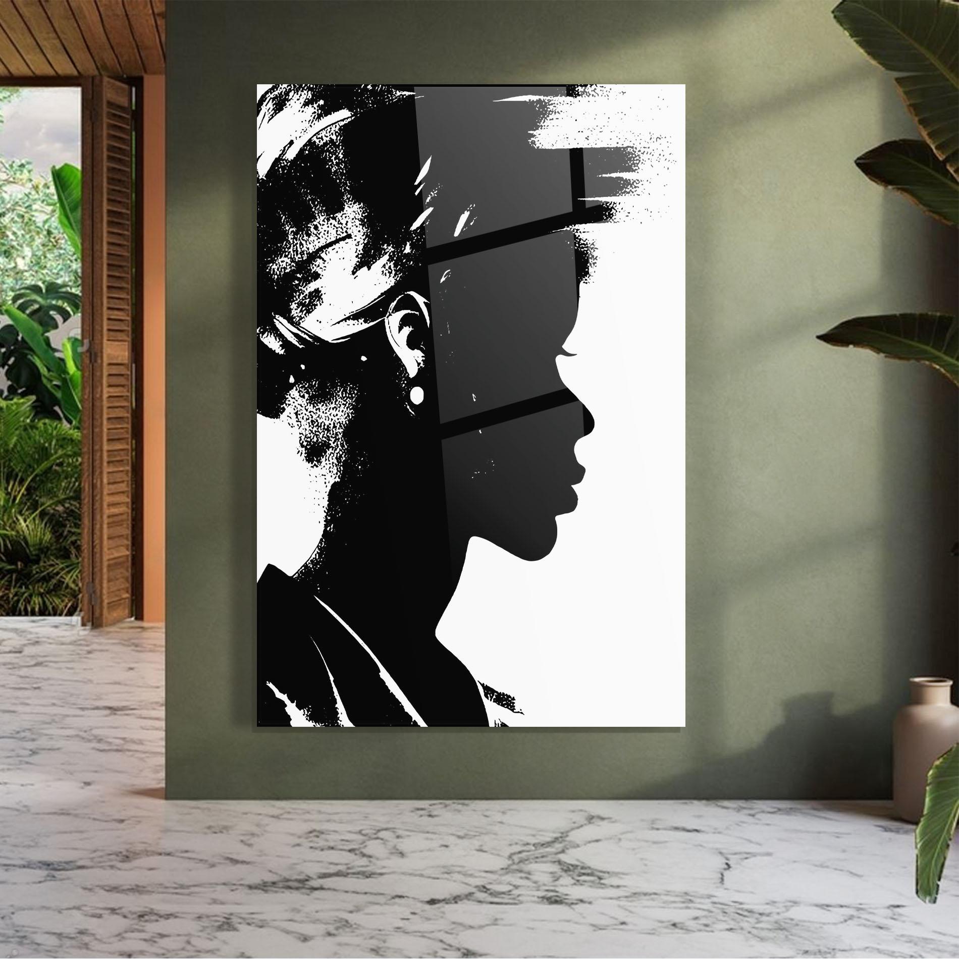 Üvegkép Black Silhouette mockup 7