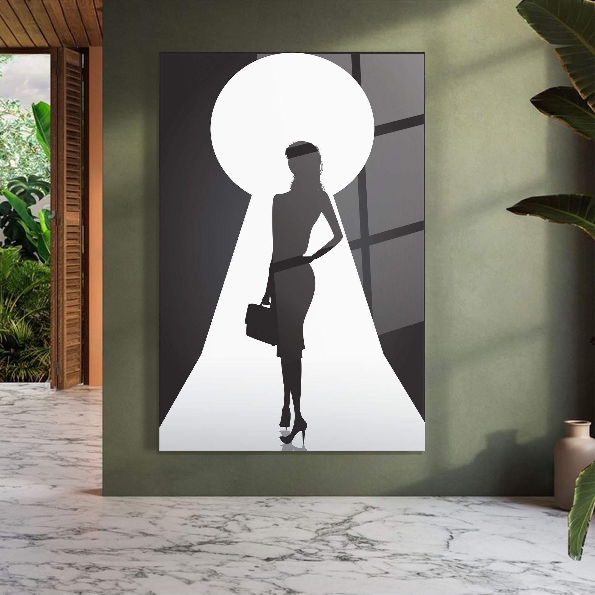 Üvegkép Girl Door mockup 7