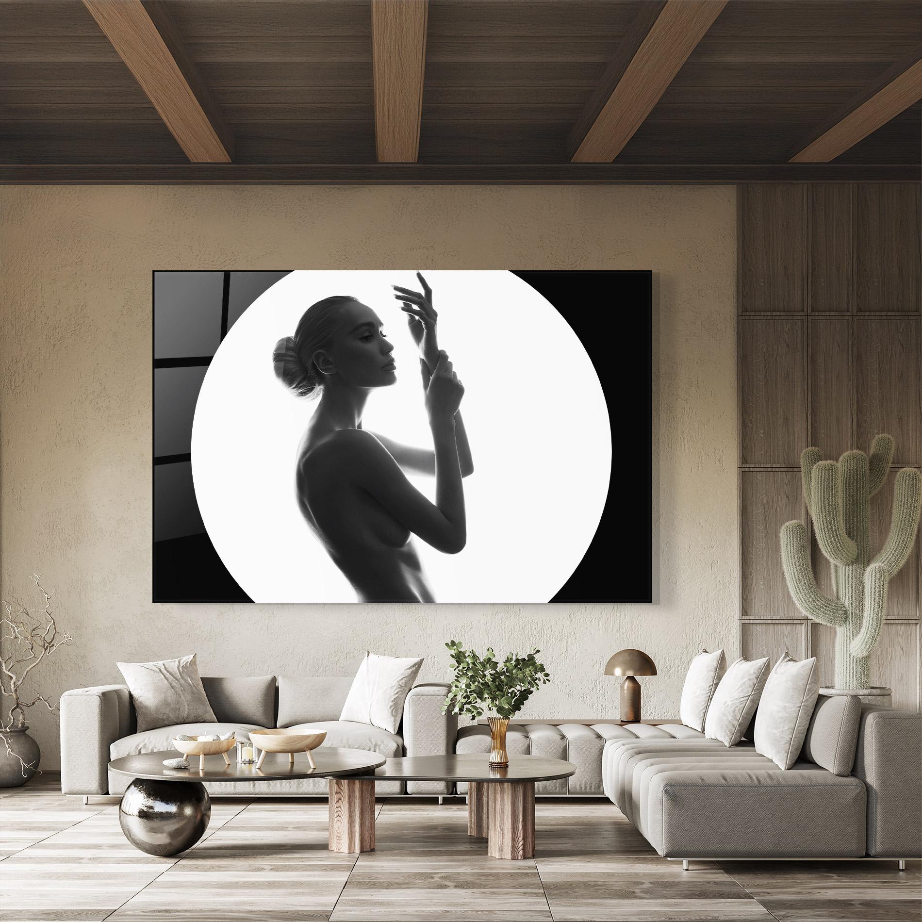 Üvegkép Circle Woman Body mockup 8