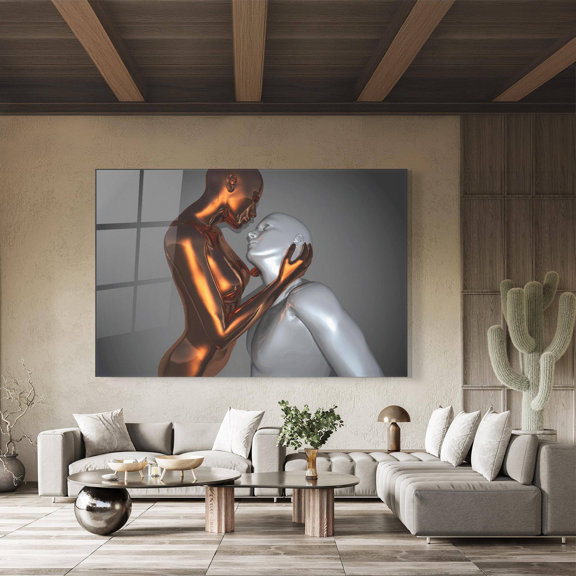 Üvegkép Gold Silver Couple mockup 8