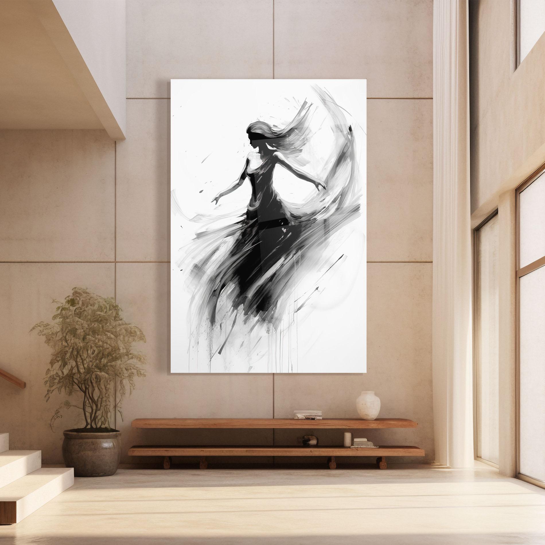Üvegkép Dancing Woman Drawn mockup 8