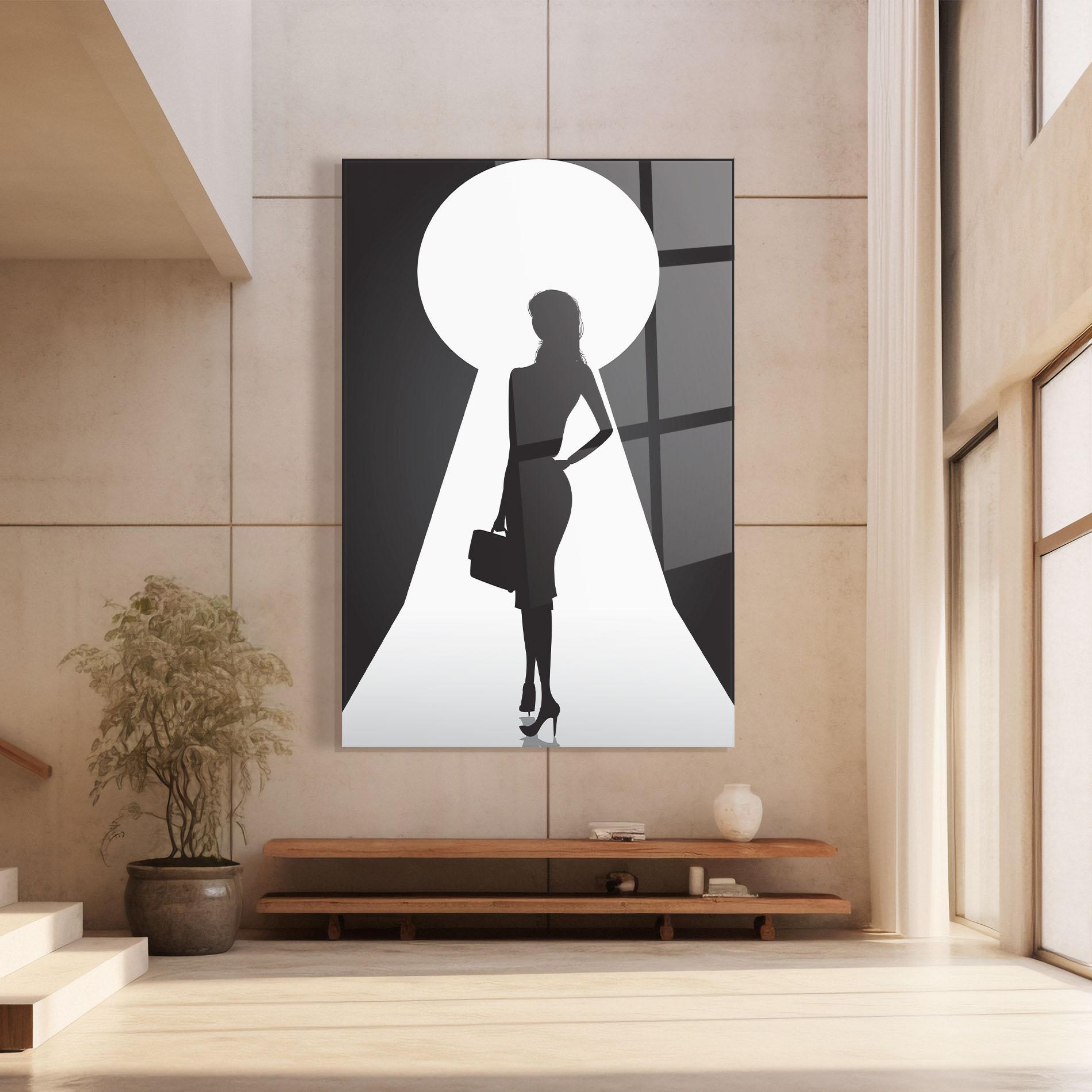 Üvegkép Girl Door mockup 8