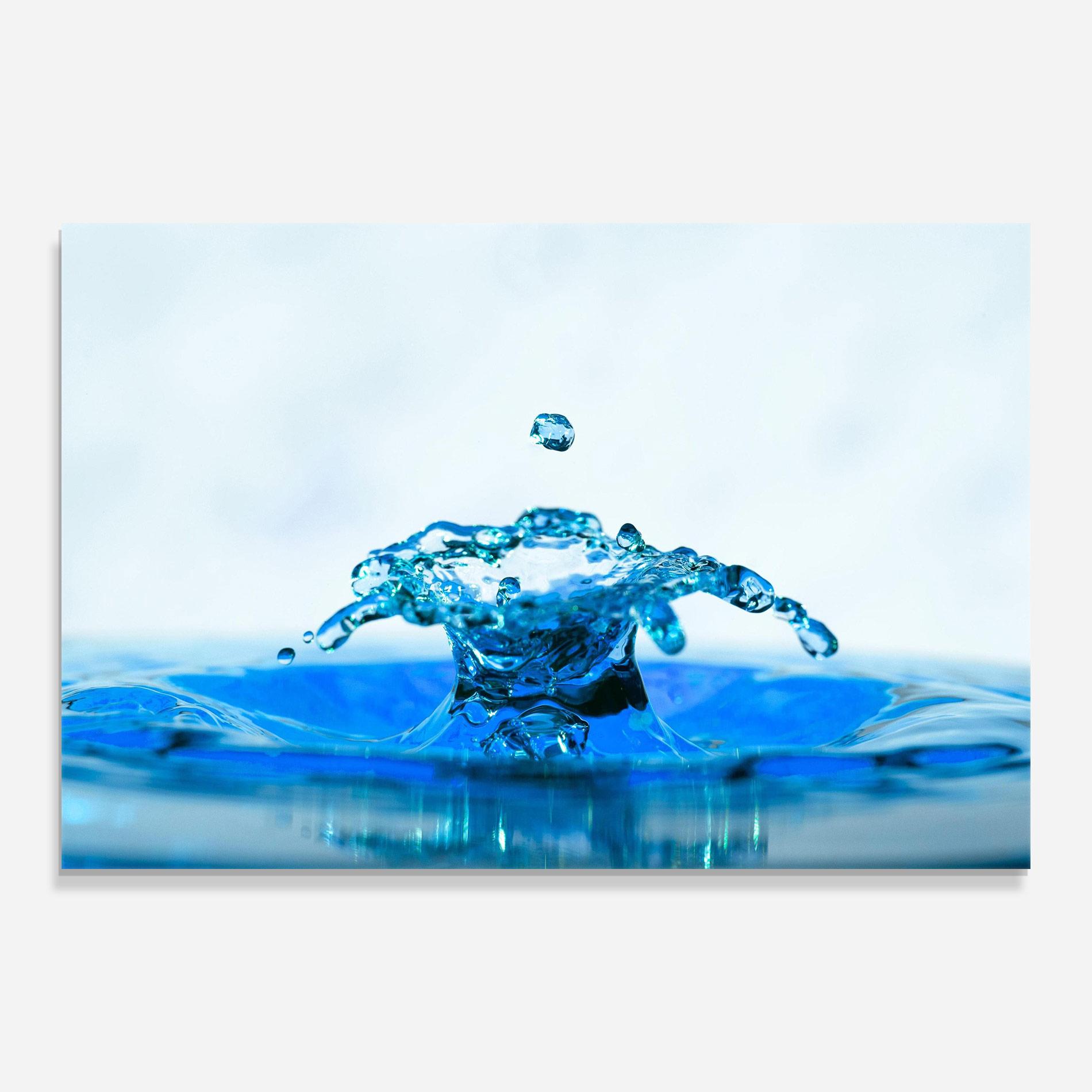 Üvegkép Blue Water Splash mockup 0
