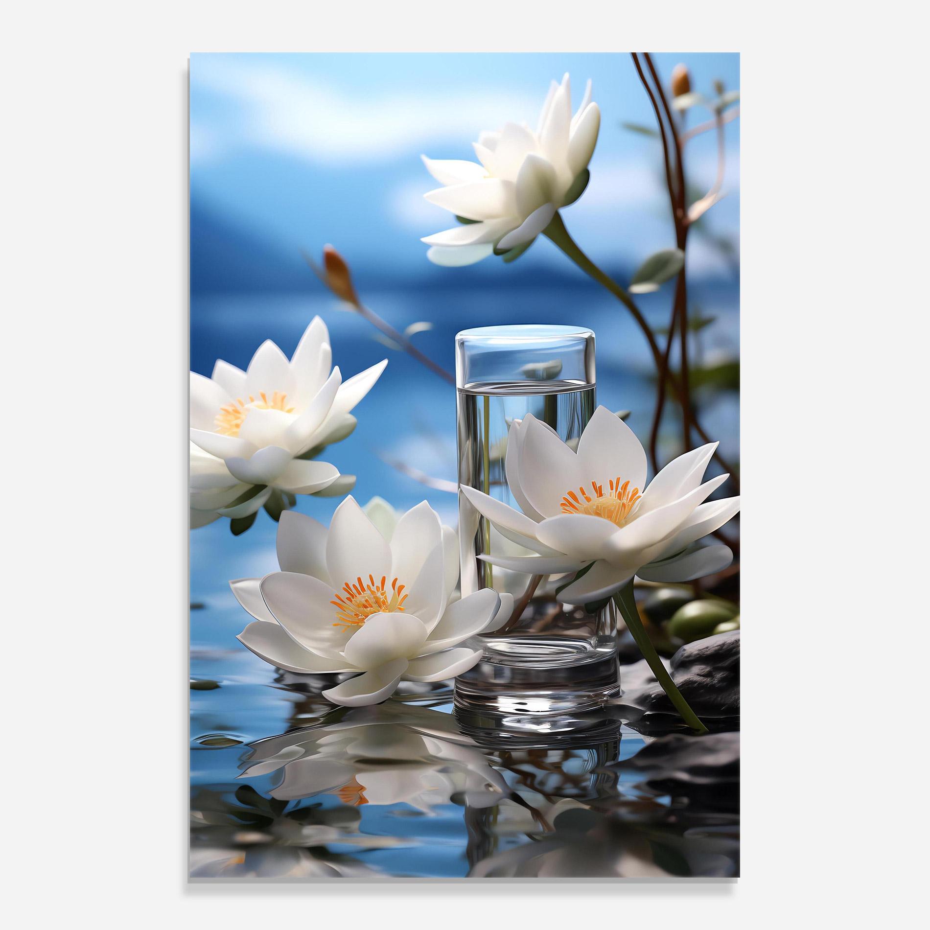 Üvegkép Flower Water Glass mockup 0