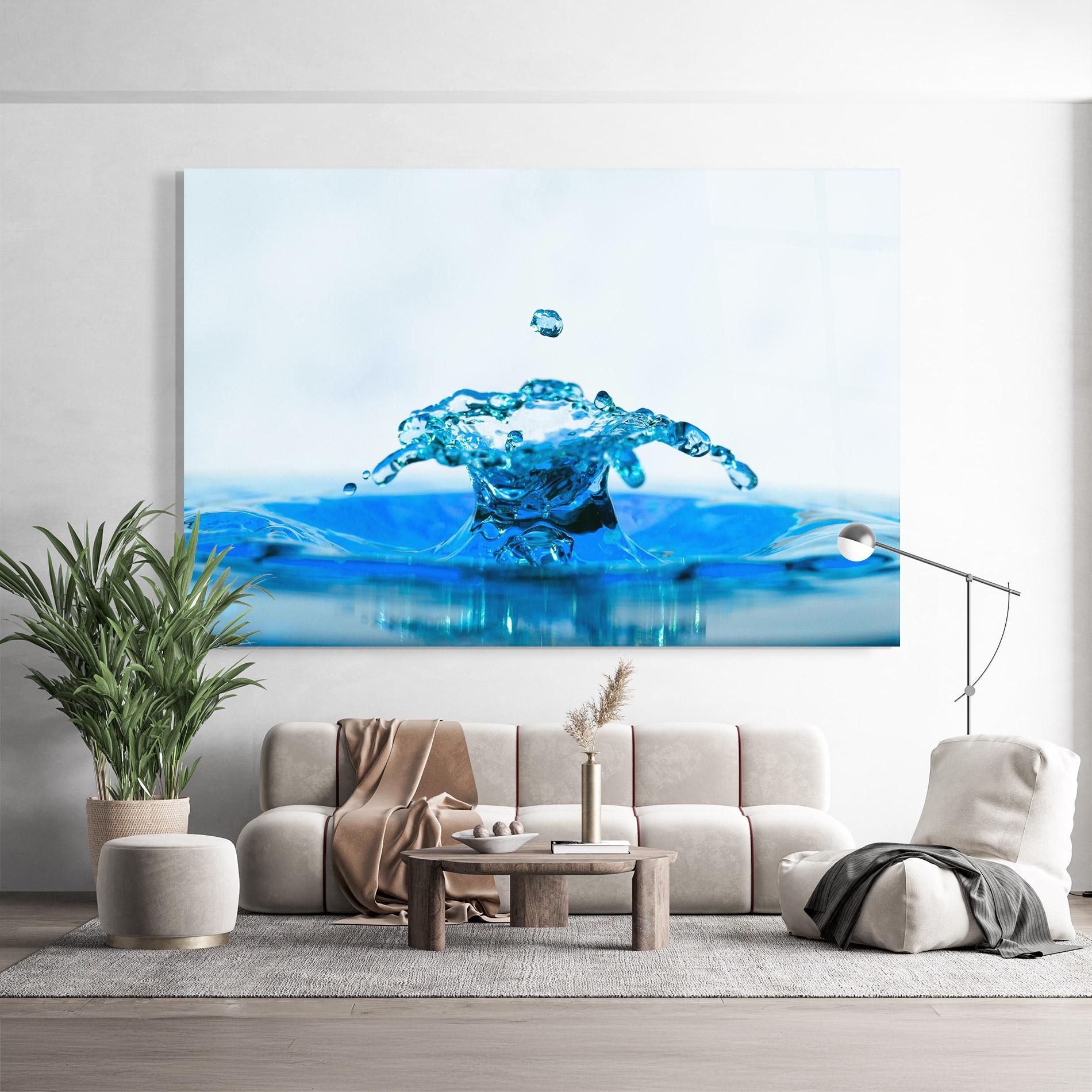 Üvegkép Blue Water Splash mockup 9