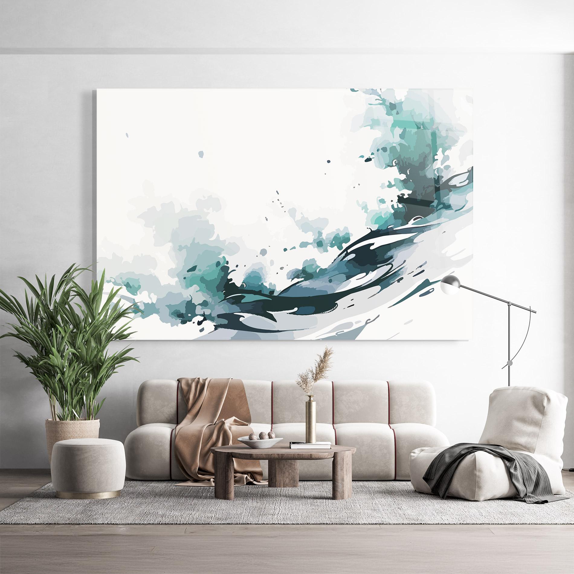 Üvegkép Green Blue Wave mockup 9