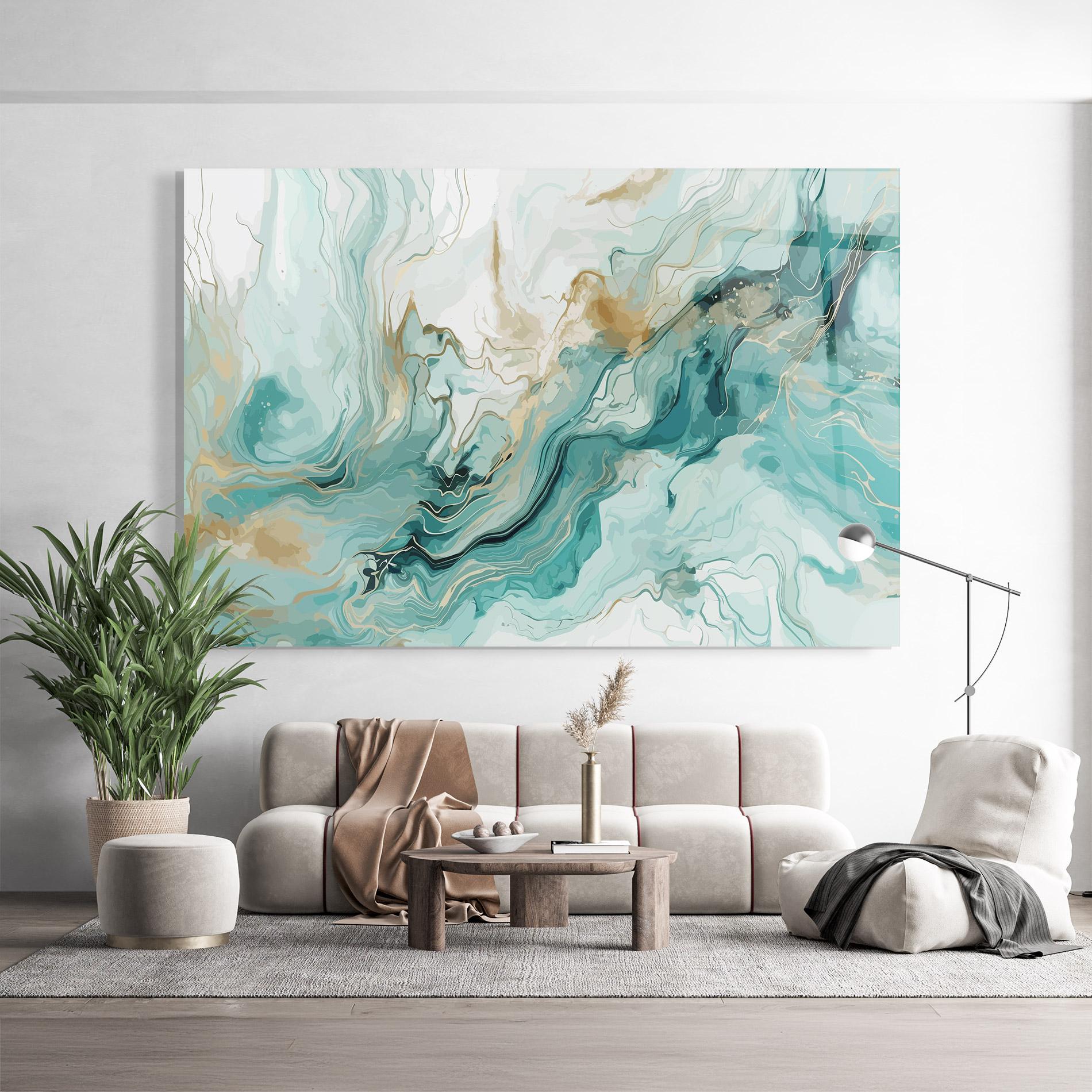 Üvegkép Green Gold Water mockup 9