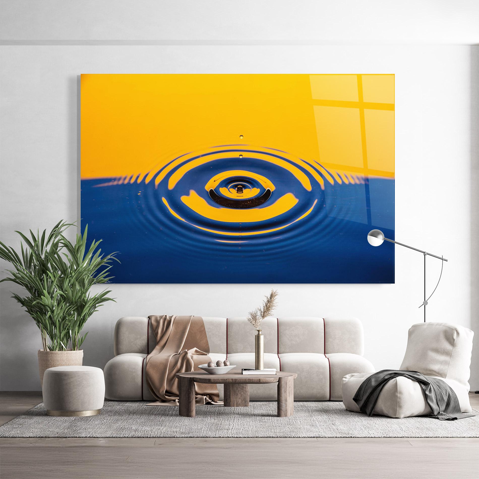 Üvegkép Yellow Blue Drop mockup 9