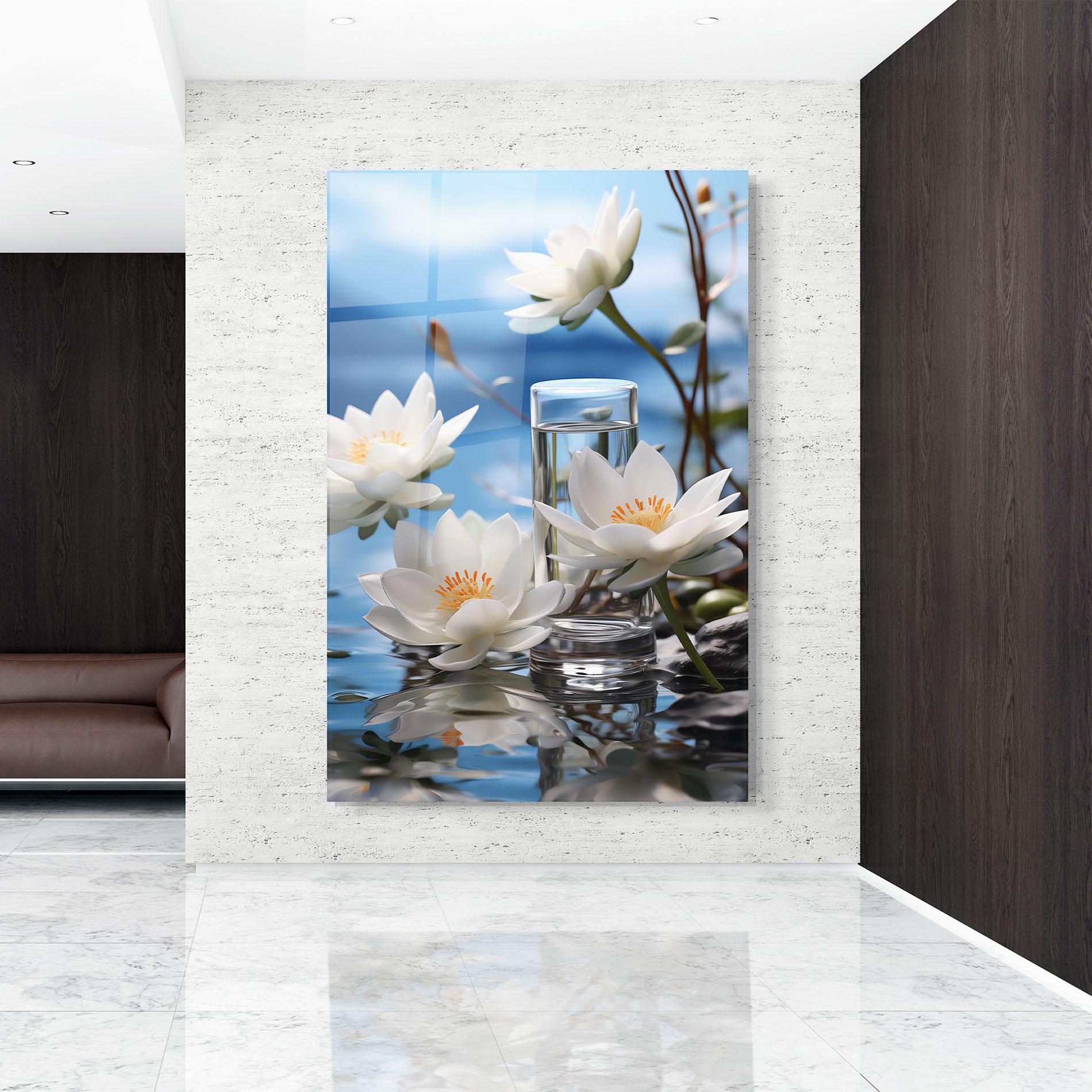 Üvegkép Flower Water Glass mockup 9