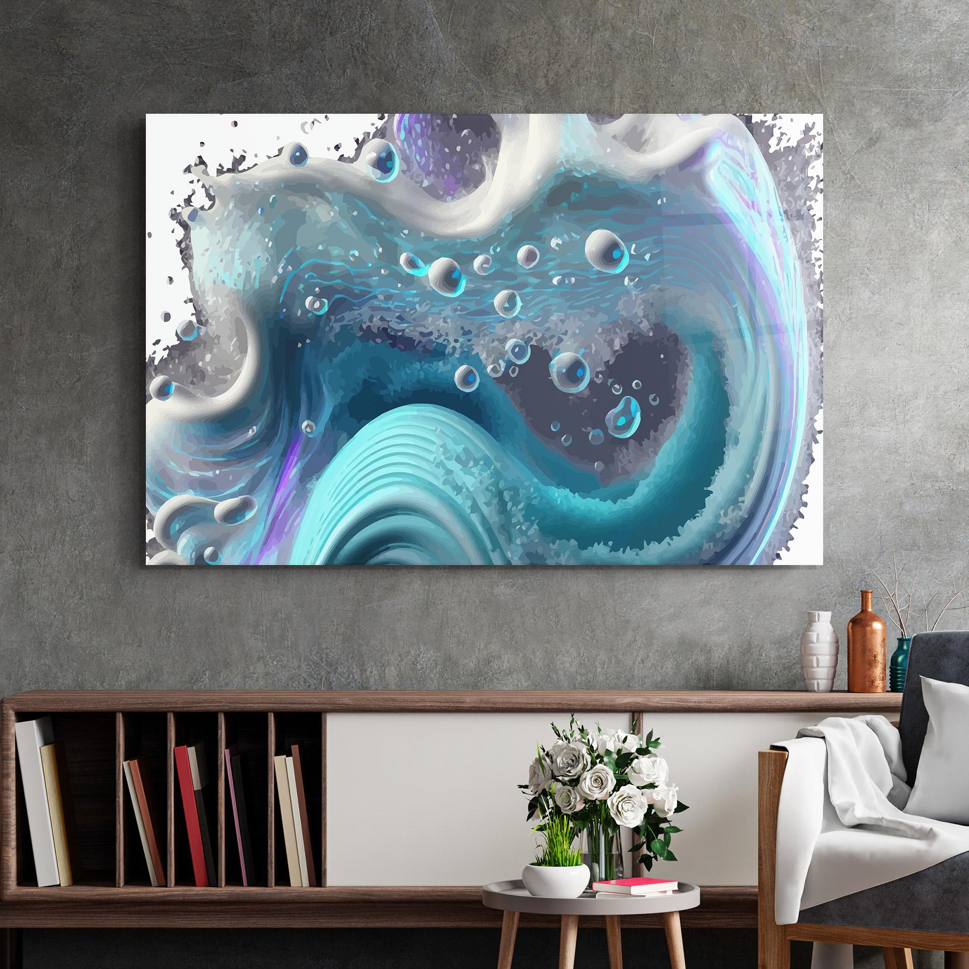 Üvegkép Blue Purple Water mockup 2