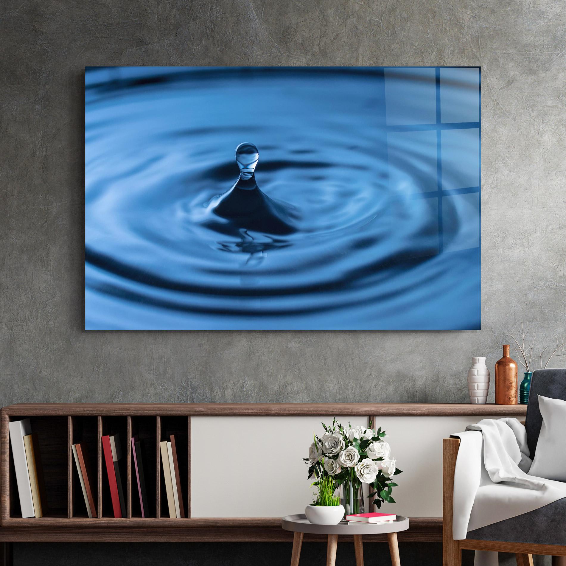 Üvegkép Blue Small Drop mockup 2