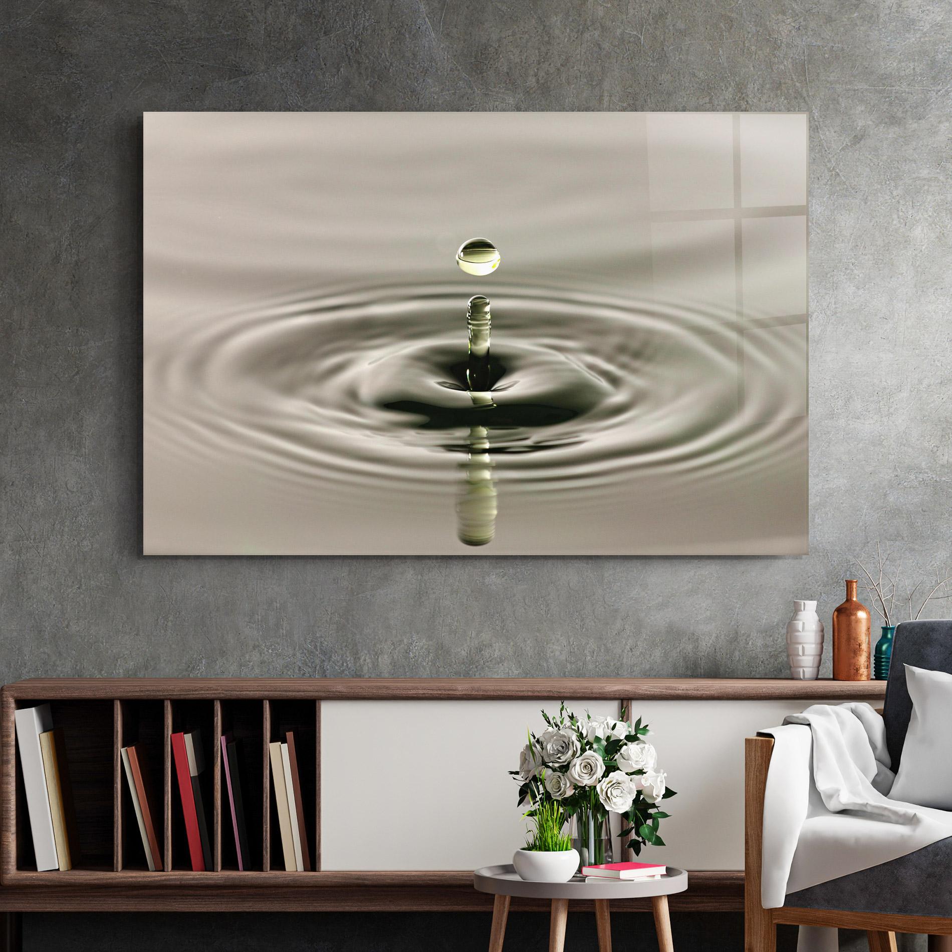 Üvegkép Green Water Drop mockup 2