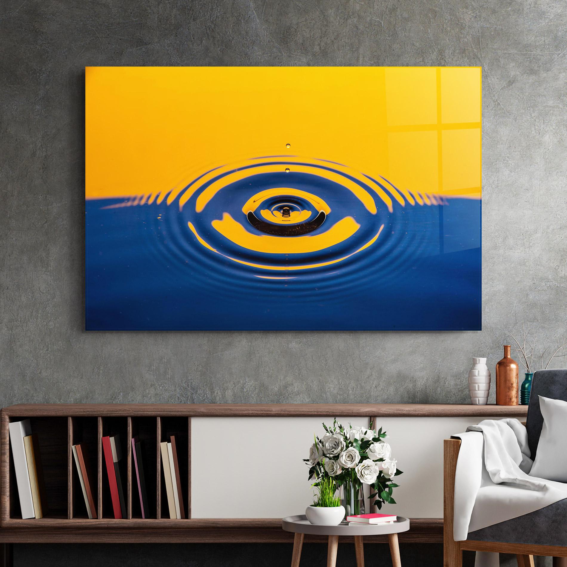 Üvegkép Yellow Blue Drop mockup 2