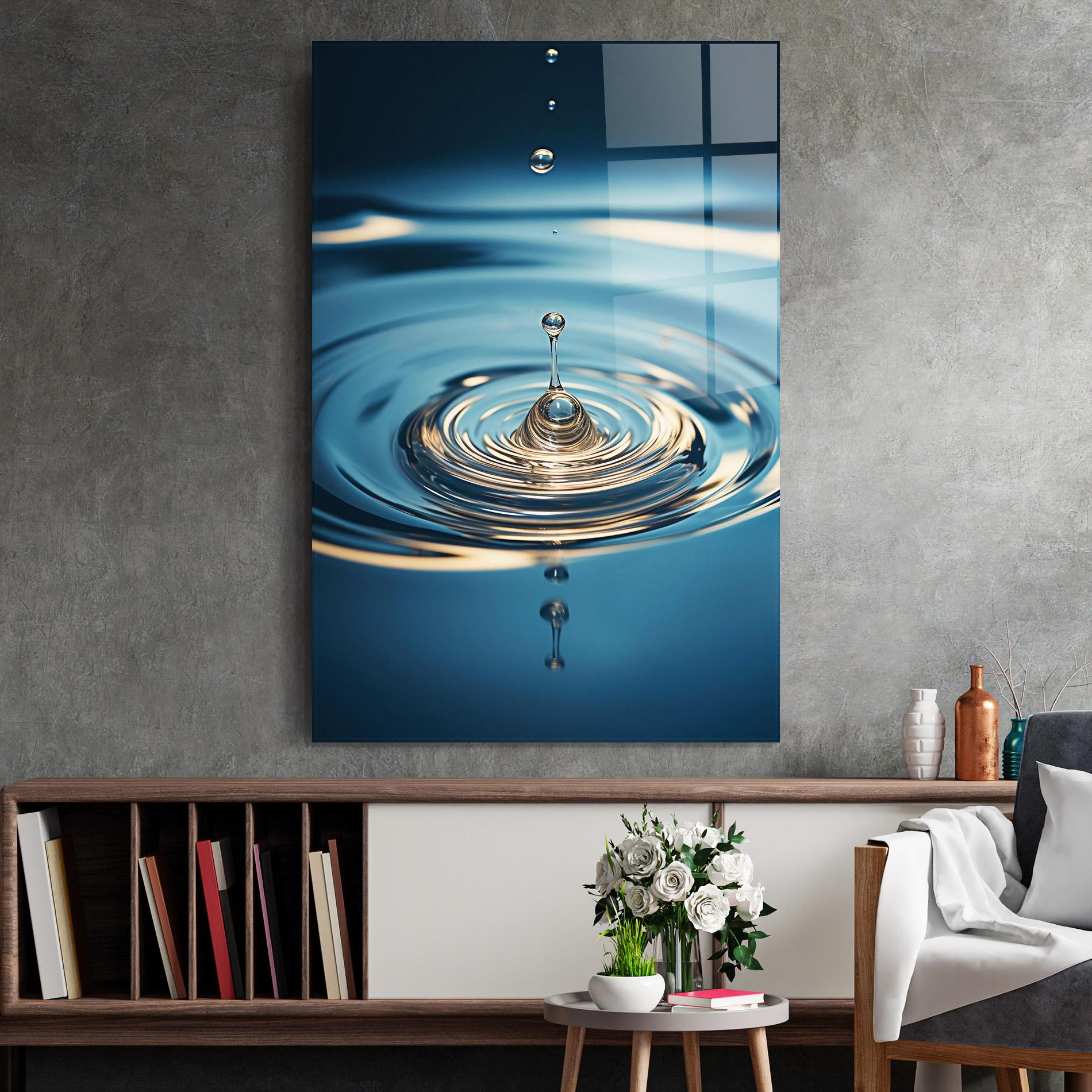 Üvegkép Cream Water Drop mockup 2