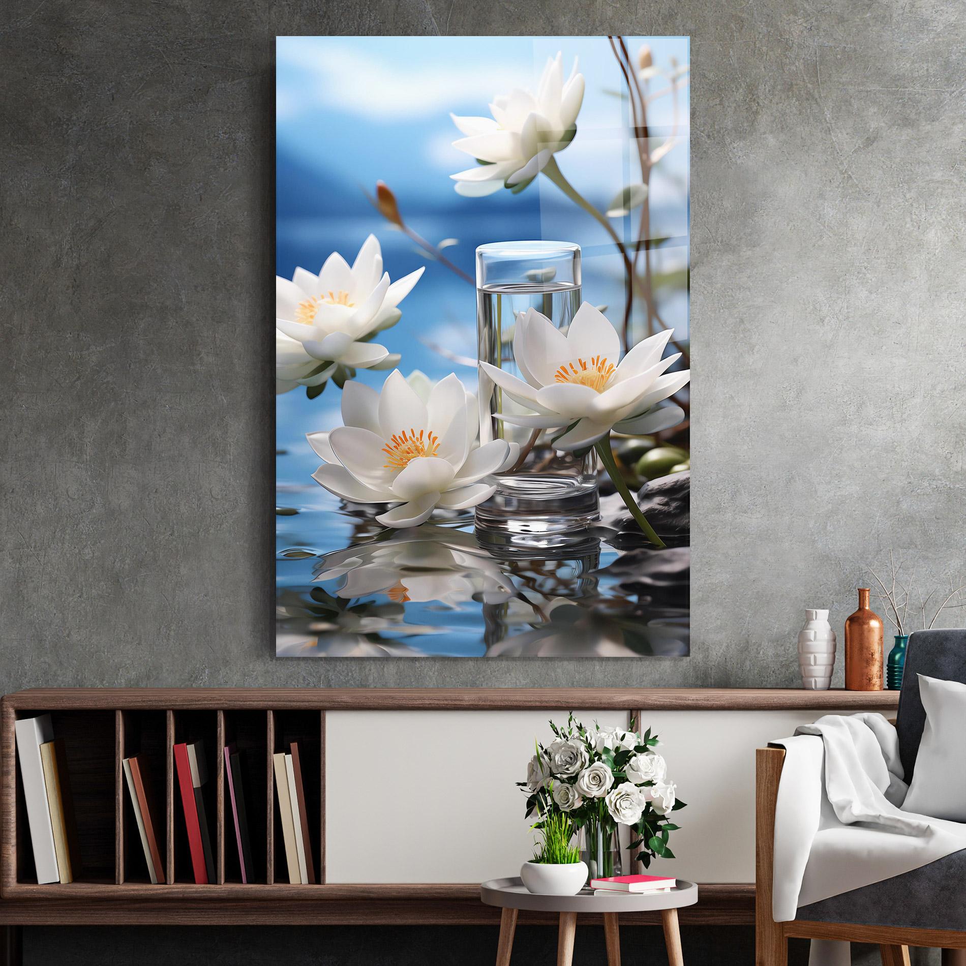 Üvegkép Flower Water Glass mockup 2