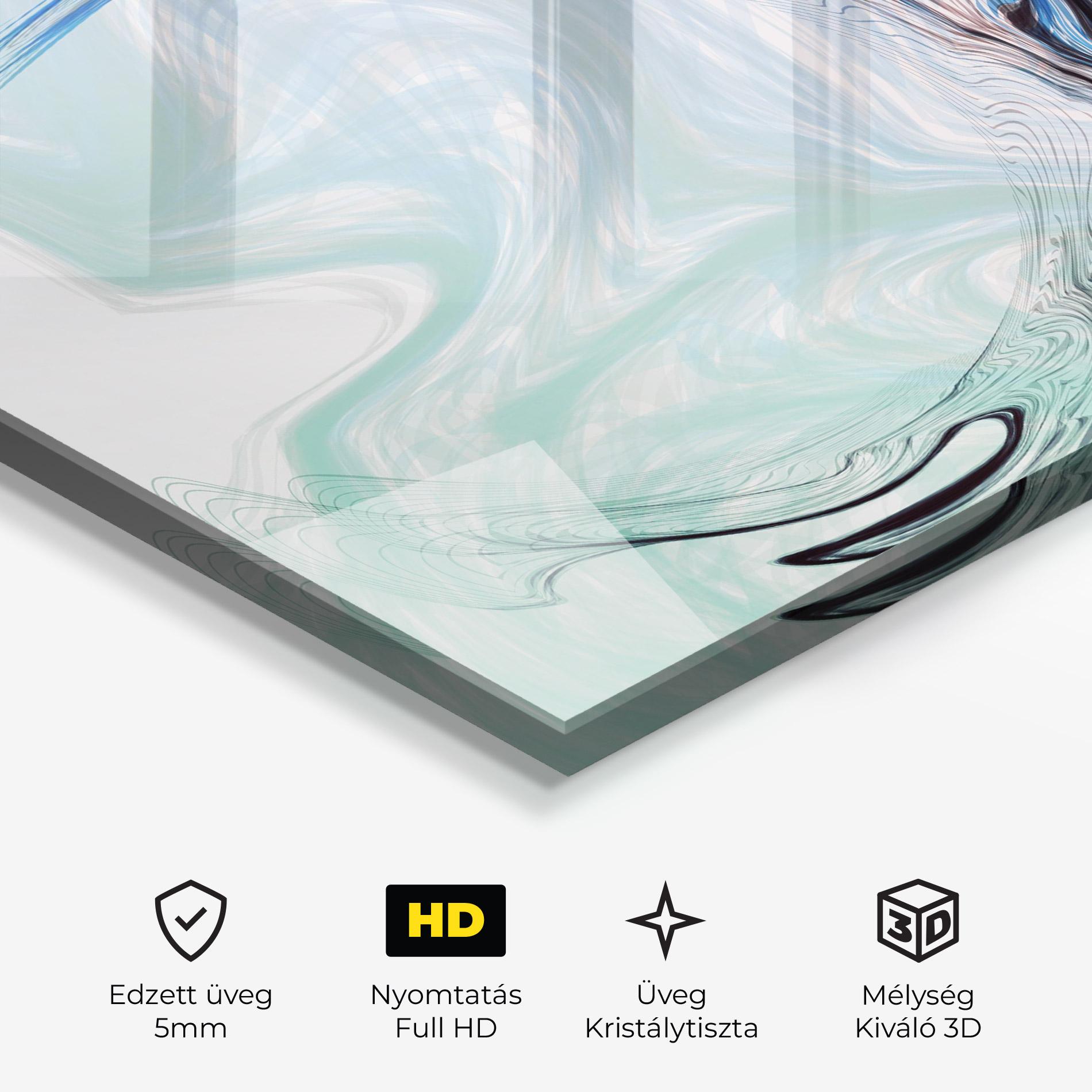 Üvegkép Blue Black Art mockup 3