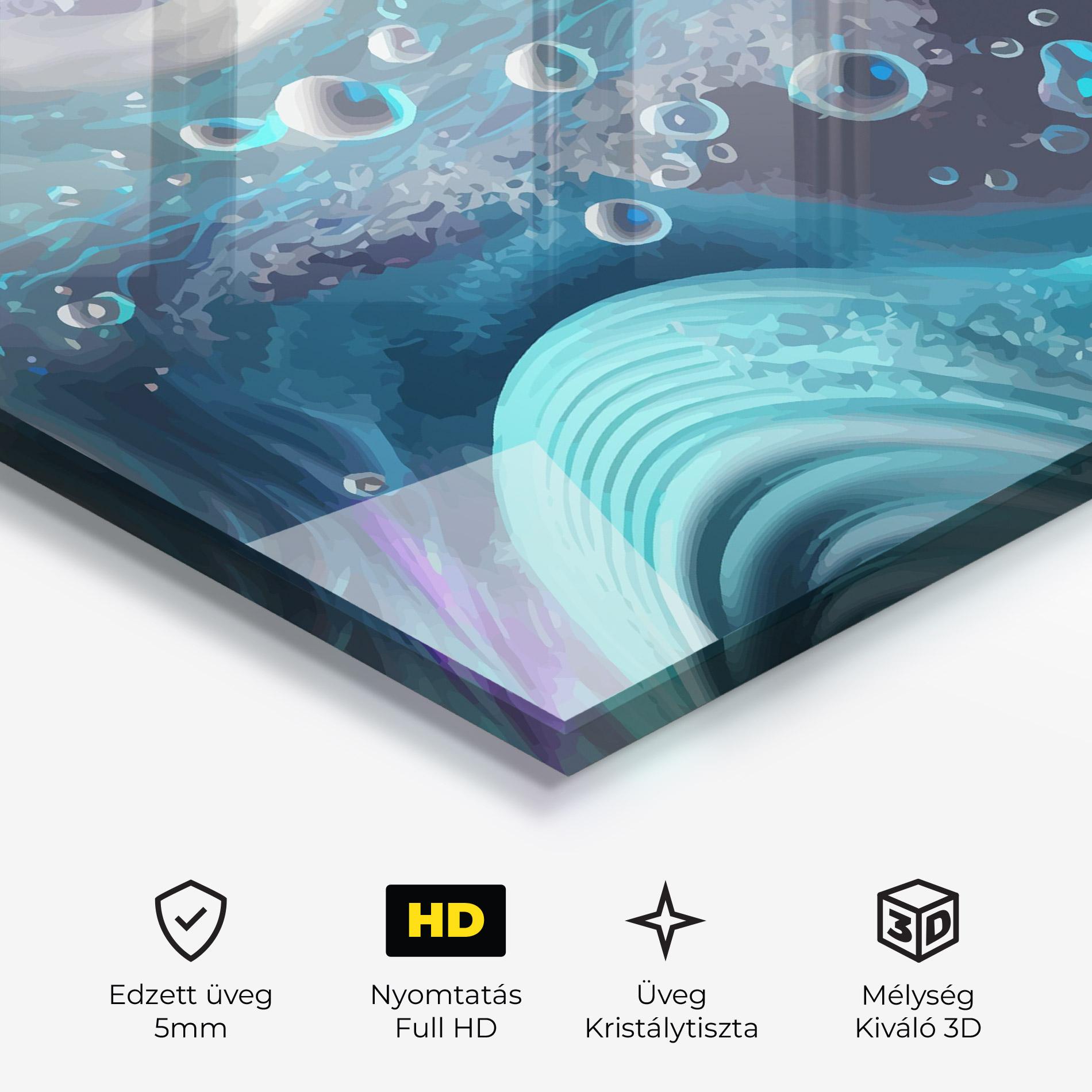 Üvegkép Blue Purple Water mockup 3