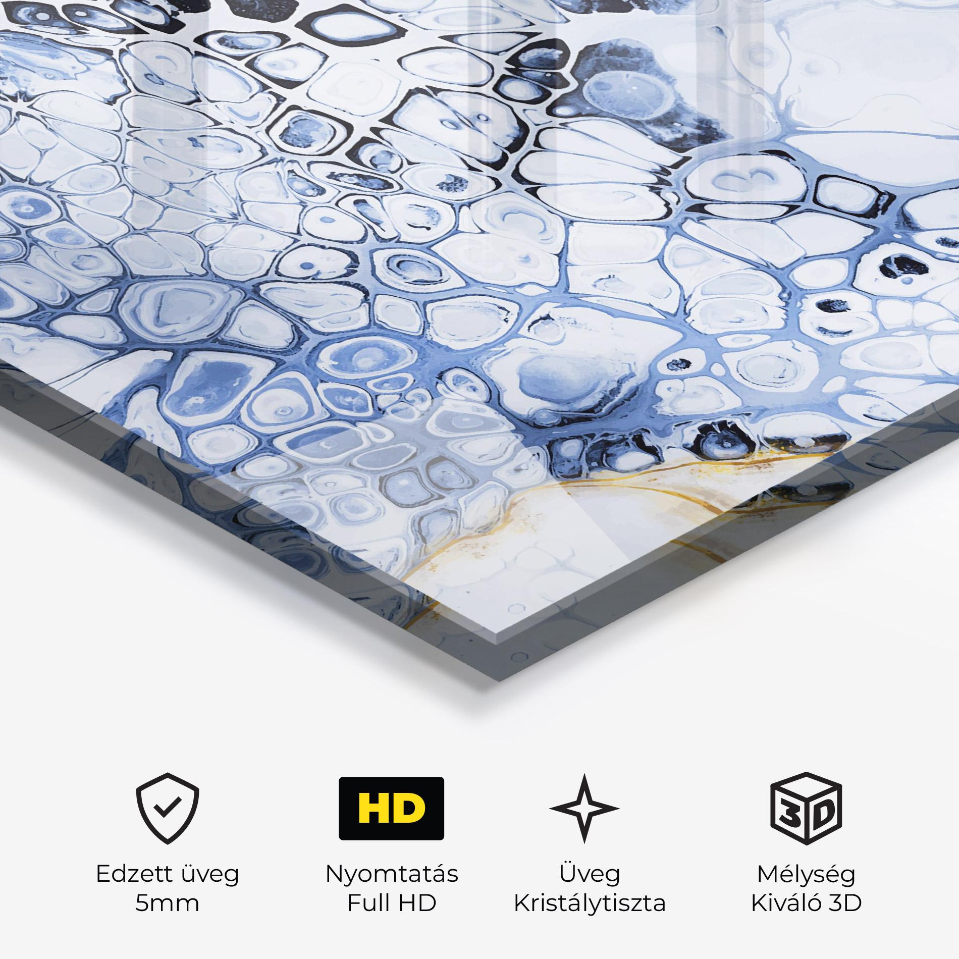 Üvegkép Blue Yellow Water Art mockup 3