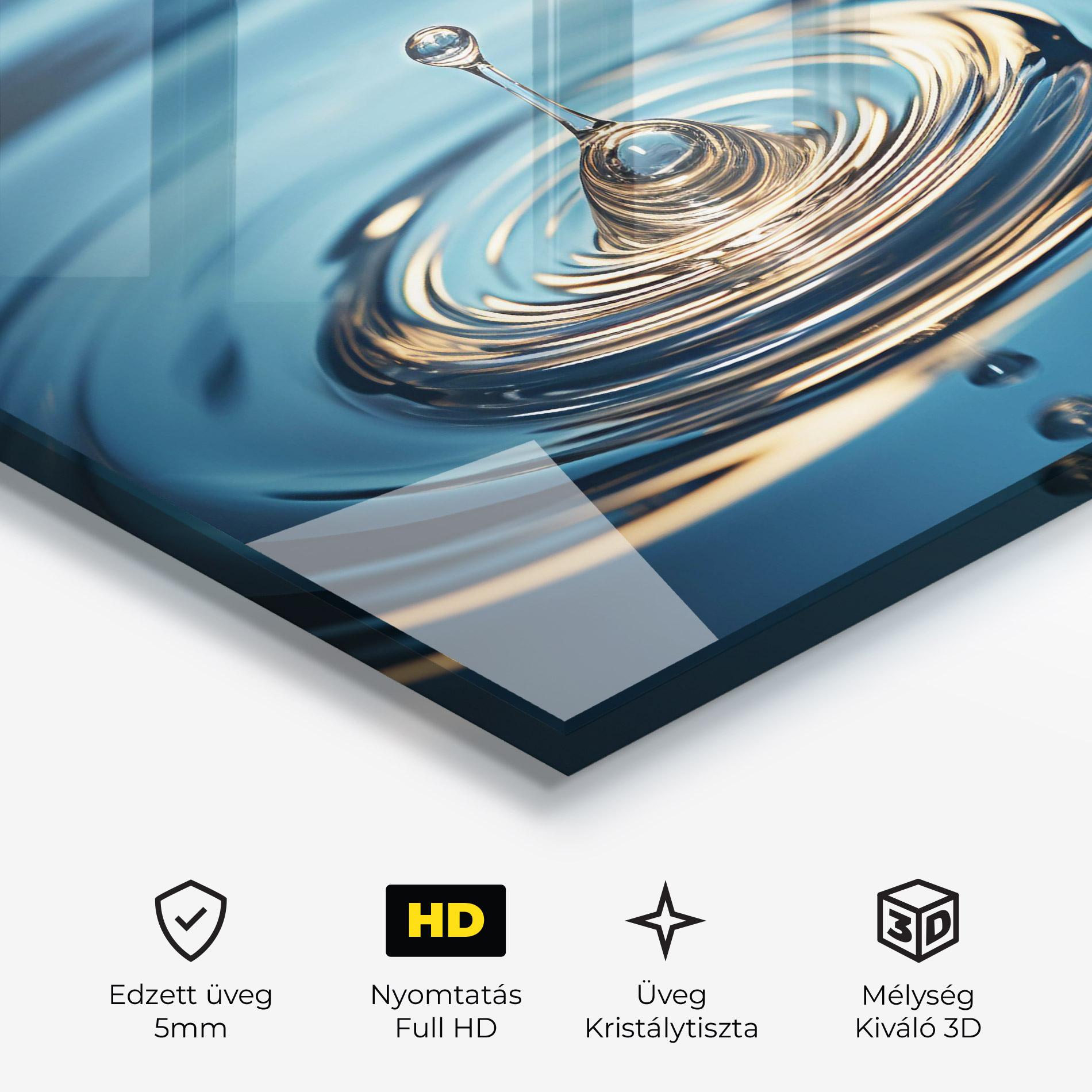 Üvegkép Cream Water Drop mockup 3