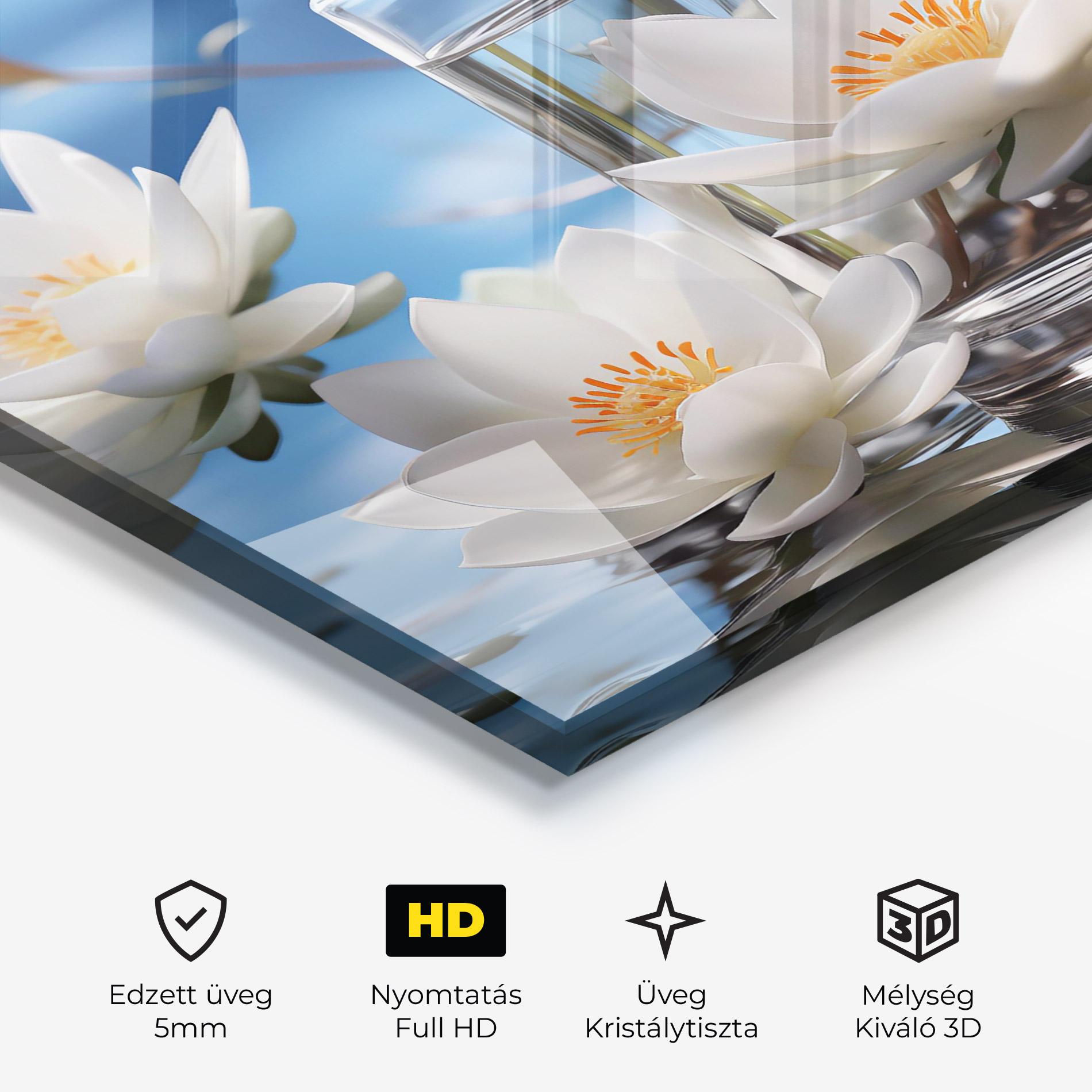 Üvegkép Flower Water Glass mockup 3