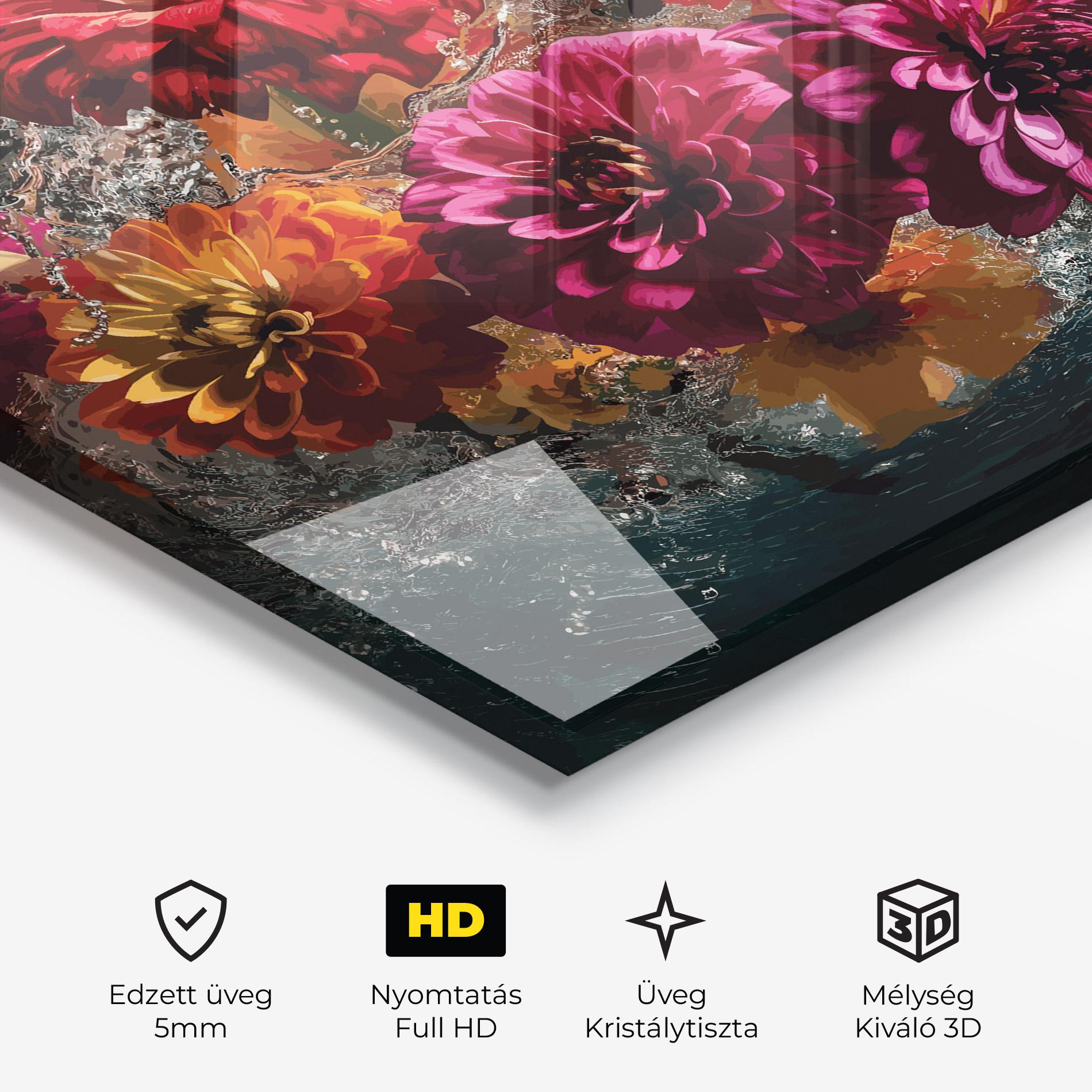 Üvegkép Flower Water Splash mockup 3