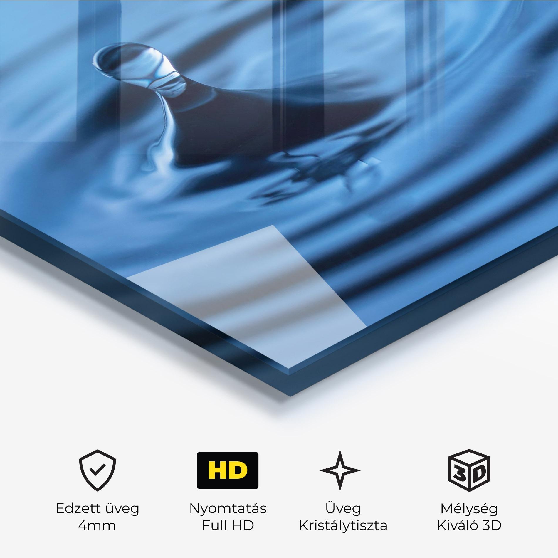Üvegkép Blue Small Drop mockup 3