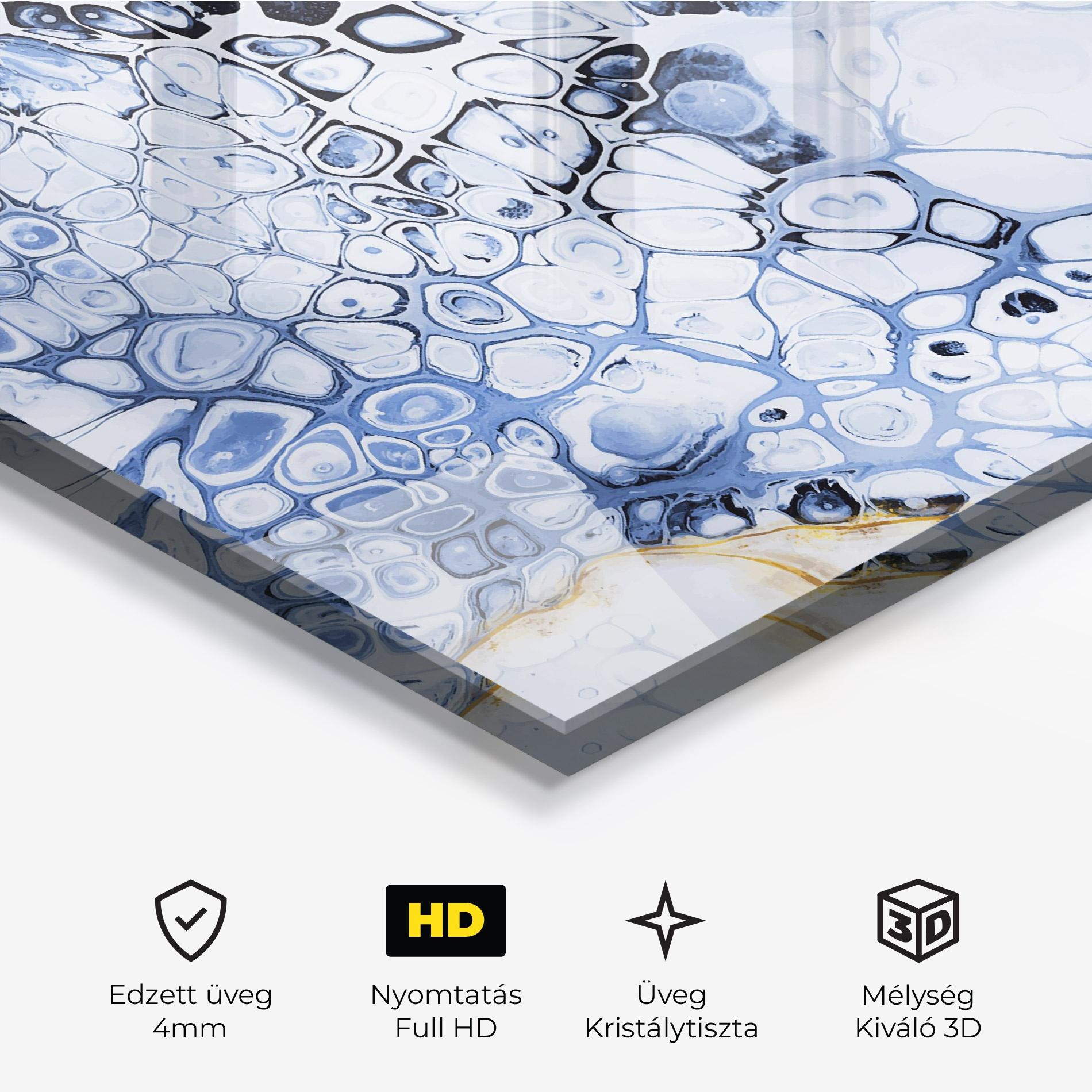 Üvegkép Blue Yellow Water Art mockup 3