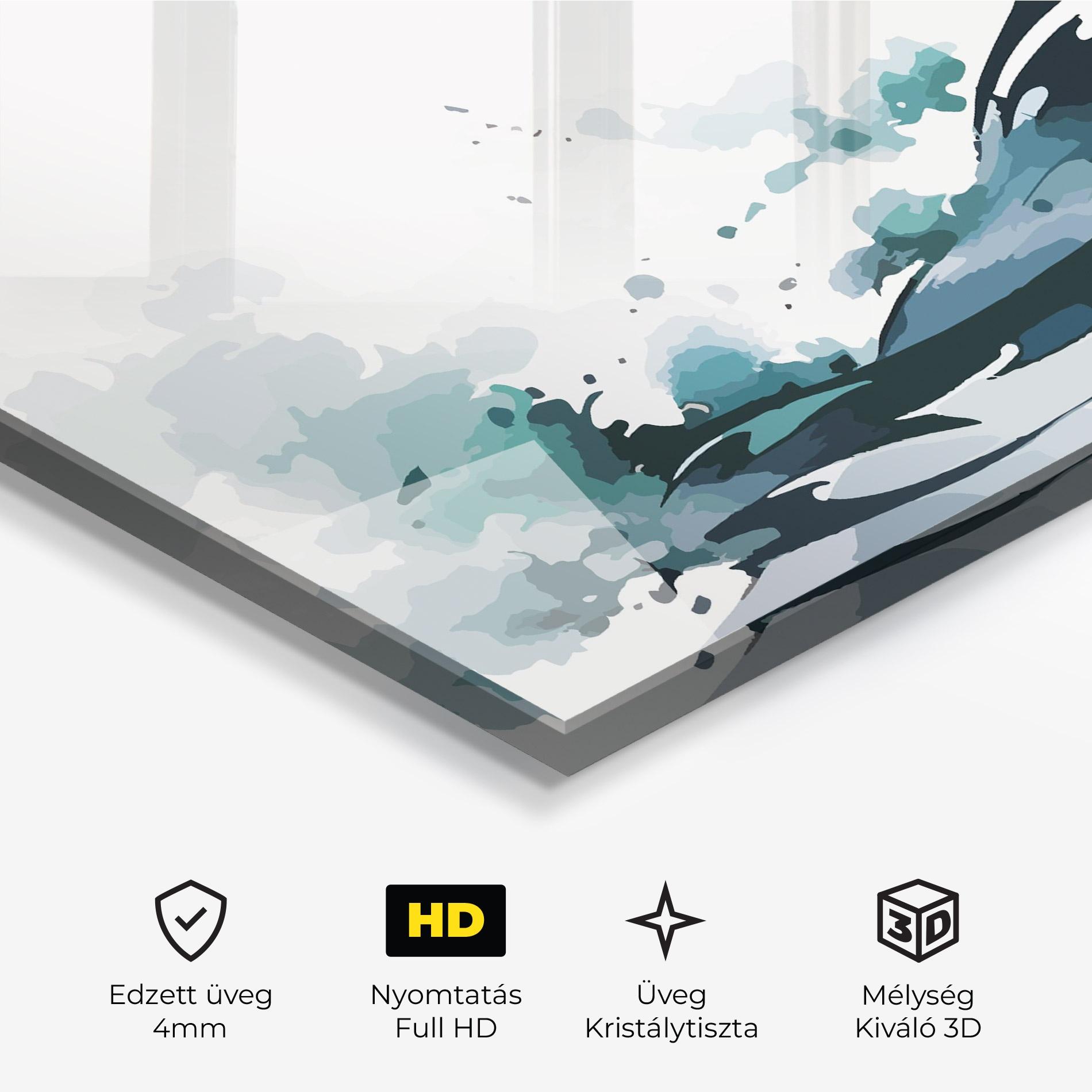 Üvegkép Green Blue Wave mockup 3