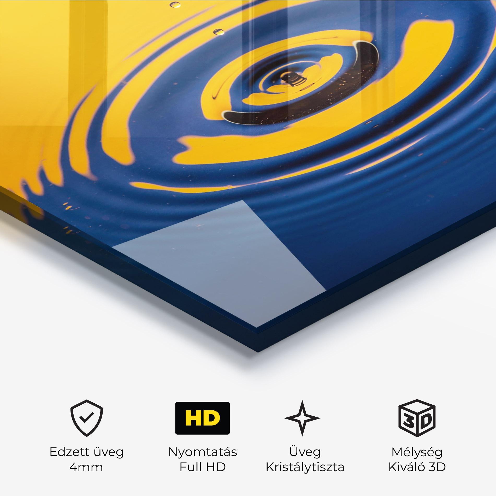 Üvegkép Yellow Blue Drop mockup 3