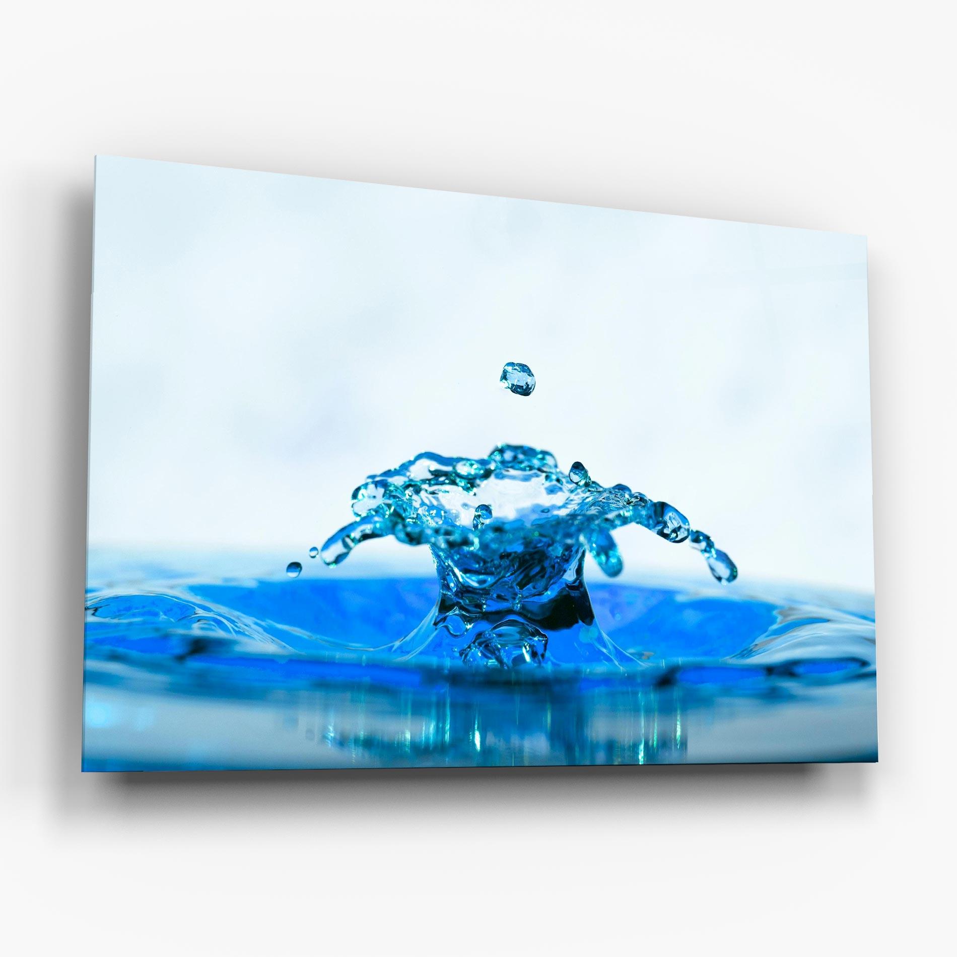 Üvegkép Blue Water Splash mockup 6