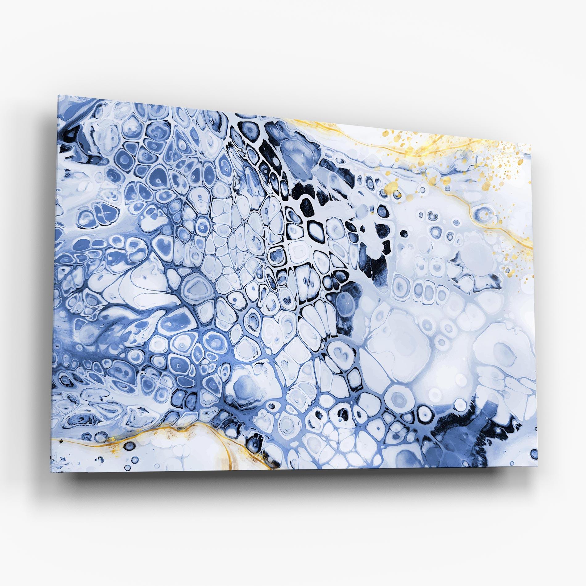 Üvegkép Blue Yellow Water Art mockup 6