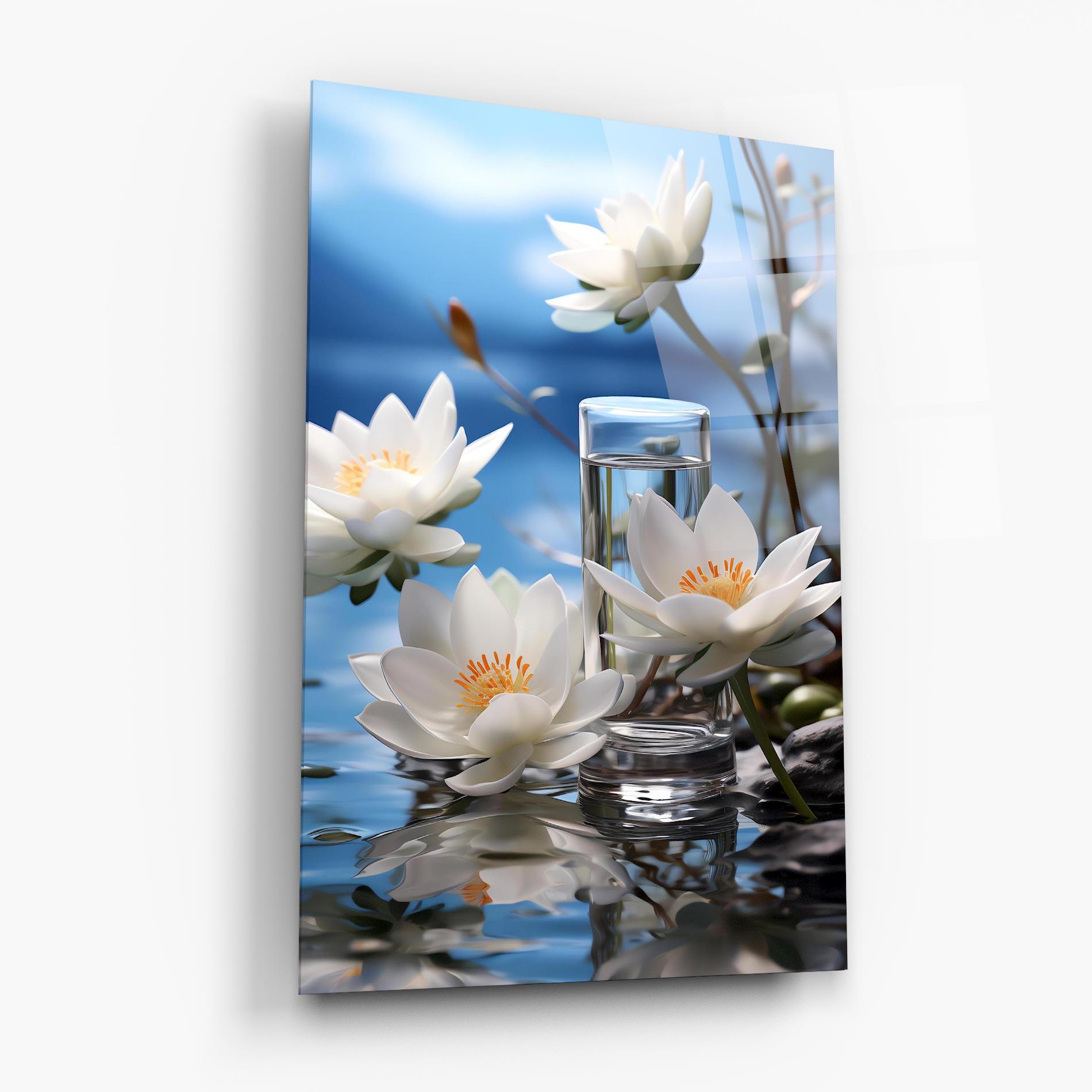 Üvegkép Flower Water Glass mockup 6