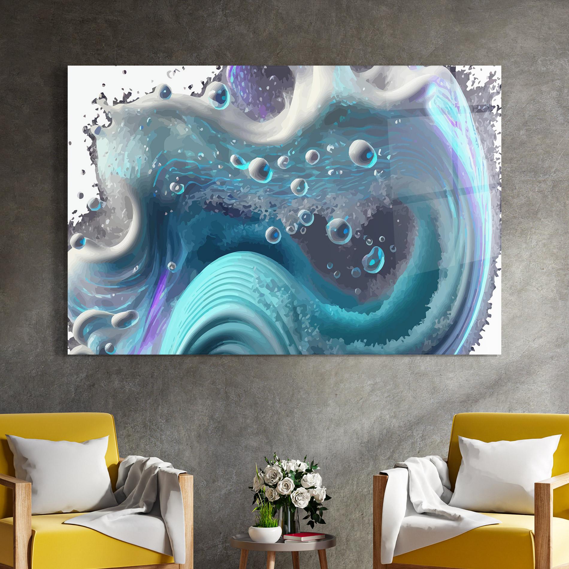 Üvegkép Blue Purple Water mockup 4