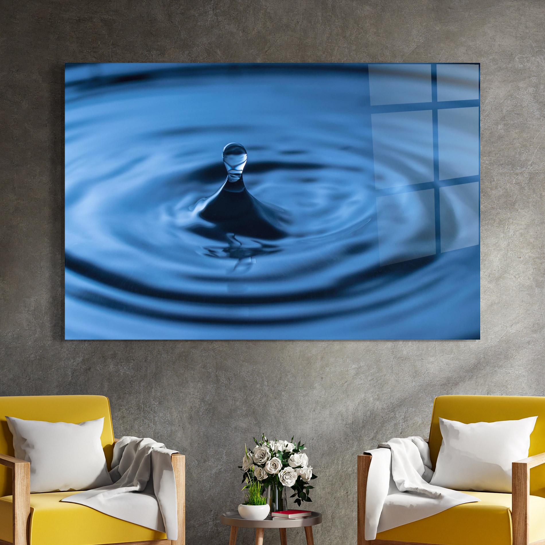 Üvegkép Blue Small Drop mockup 4