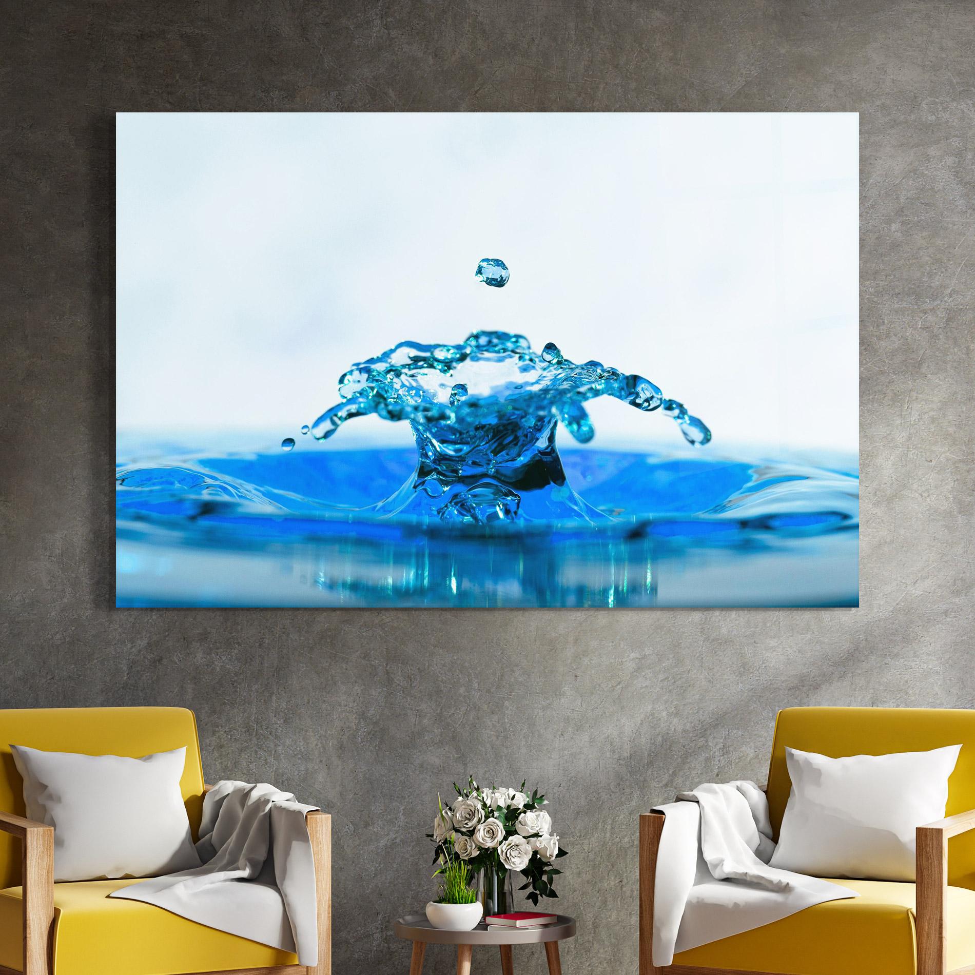 Üvegkép Blue Water Splash mockup 4