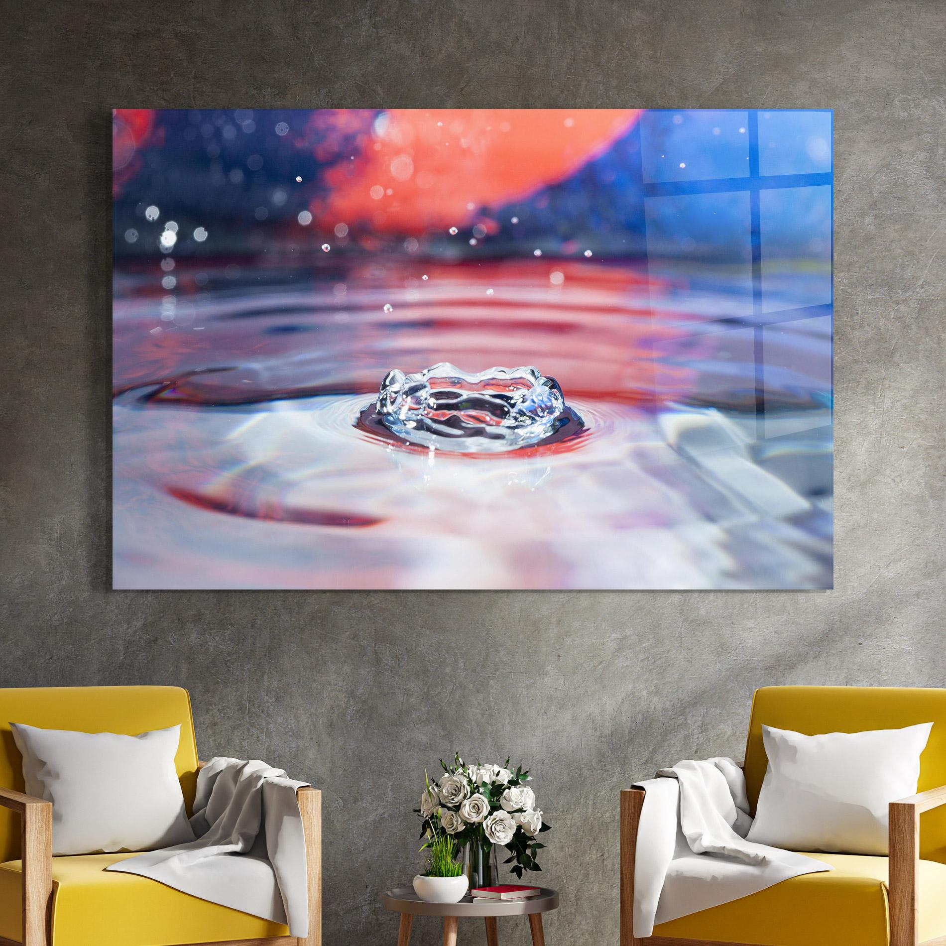 Üvegkép Colorful Water Surface mockup 4