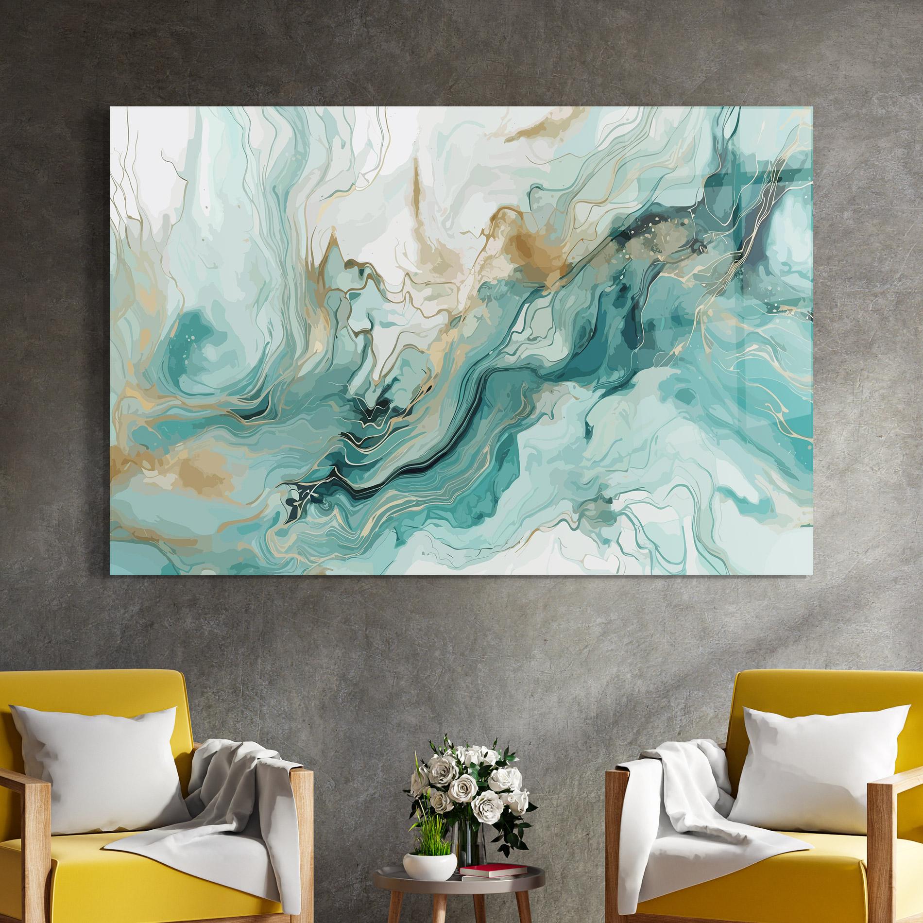 Üvegkép Green Gold Water mockup 4