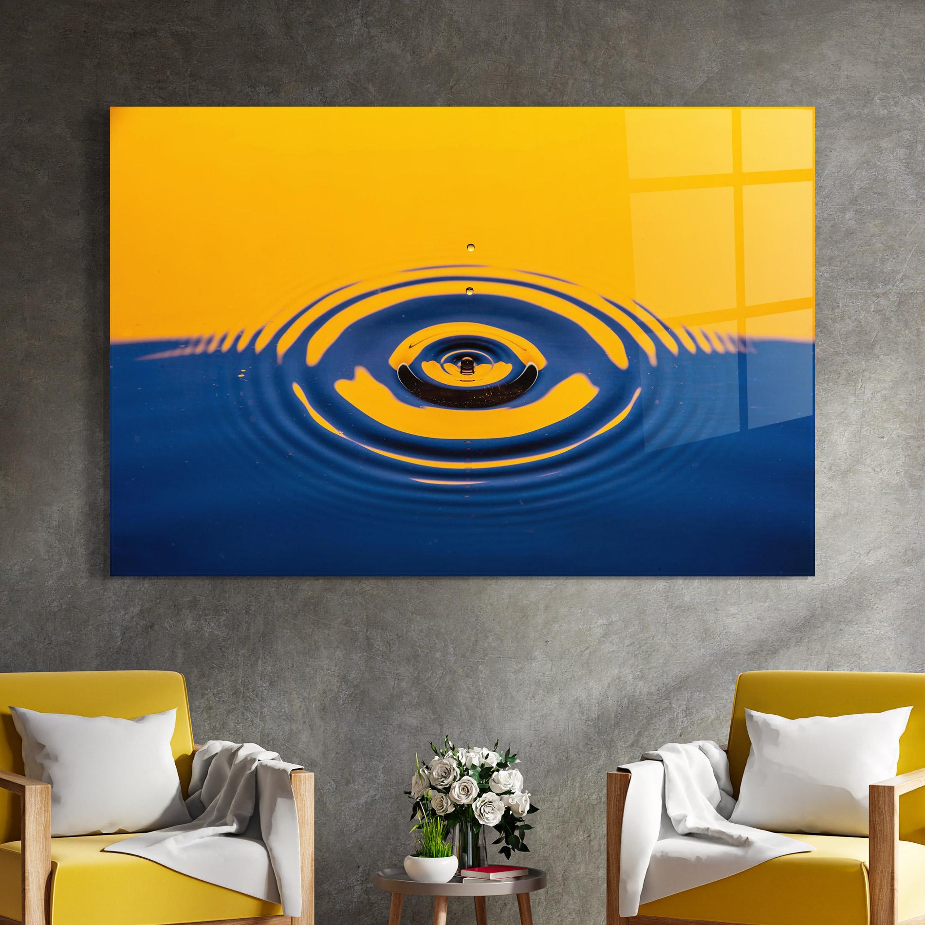 Üvegkép Yellow Blue Drop mockup 4