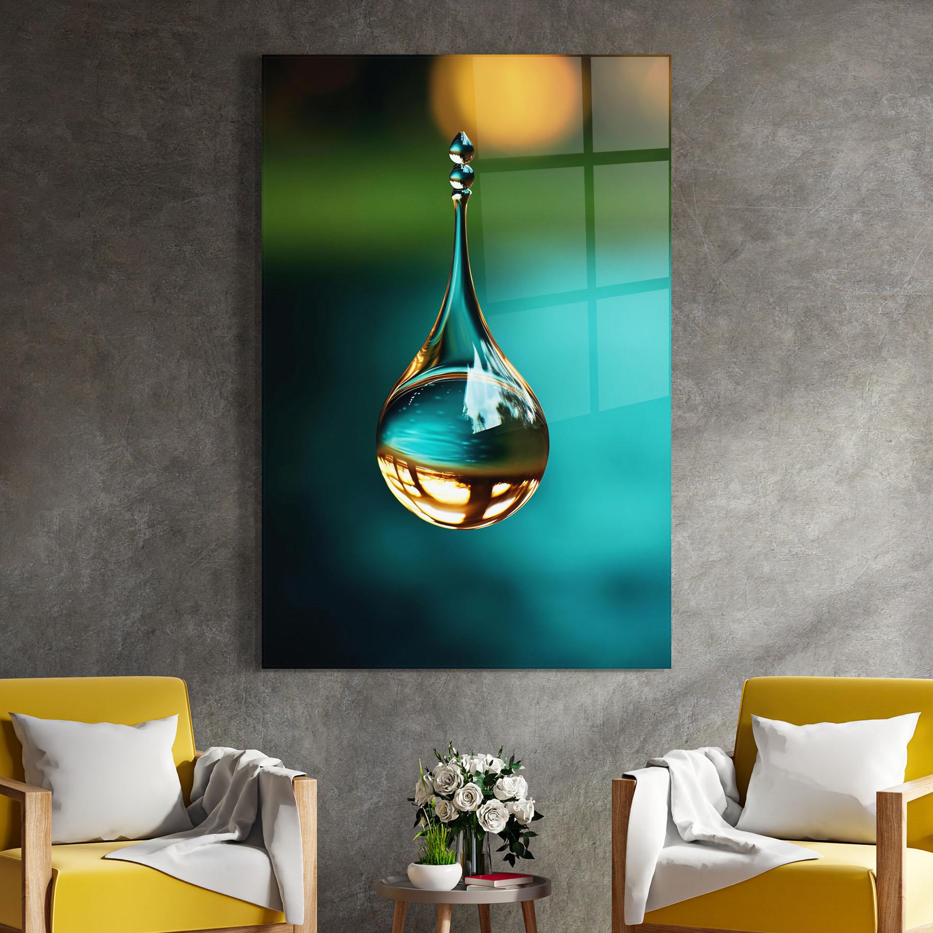 Üvegkép Big Green Drop mockup 4