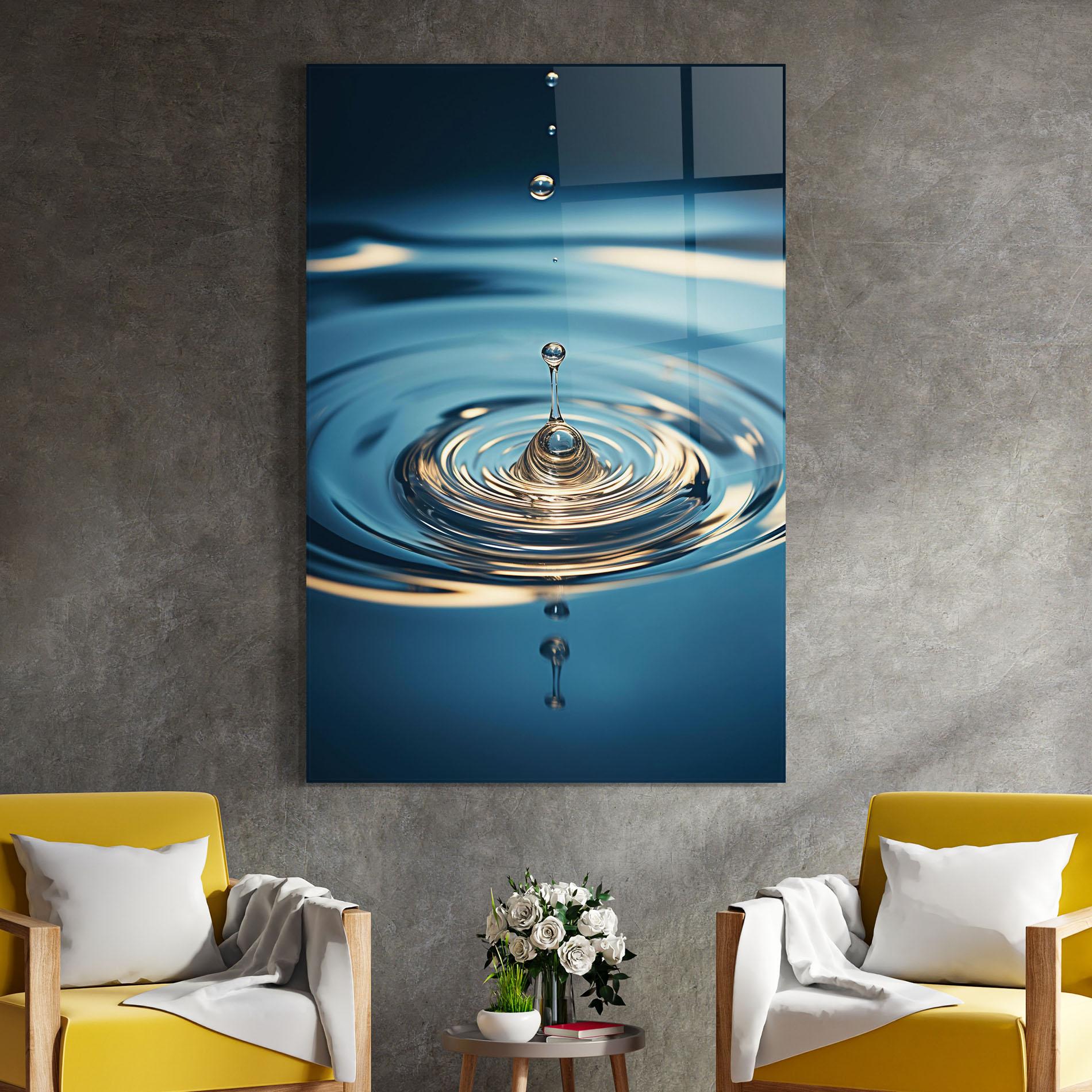 Üvegkép Cream Water Drop mockup 4