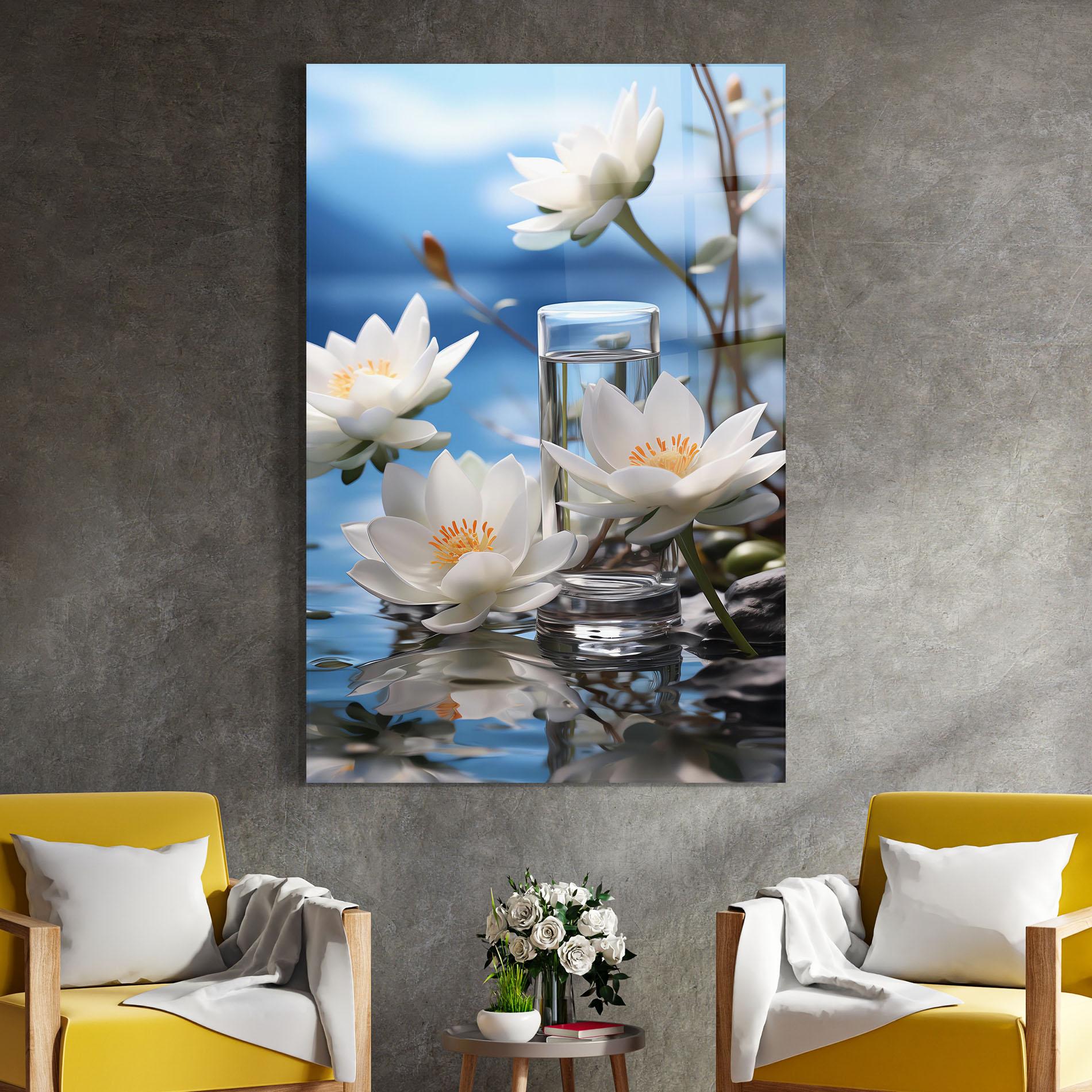 Üvegkép Flower Water Glass mockup 4