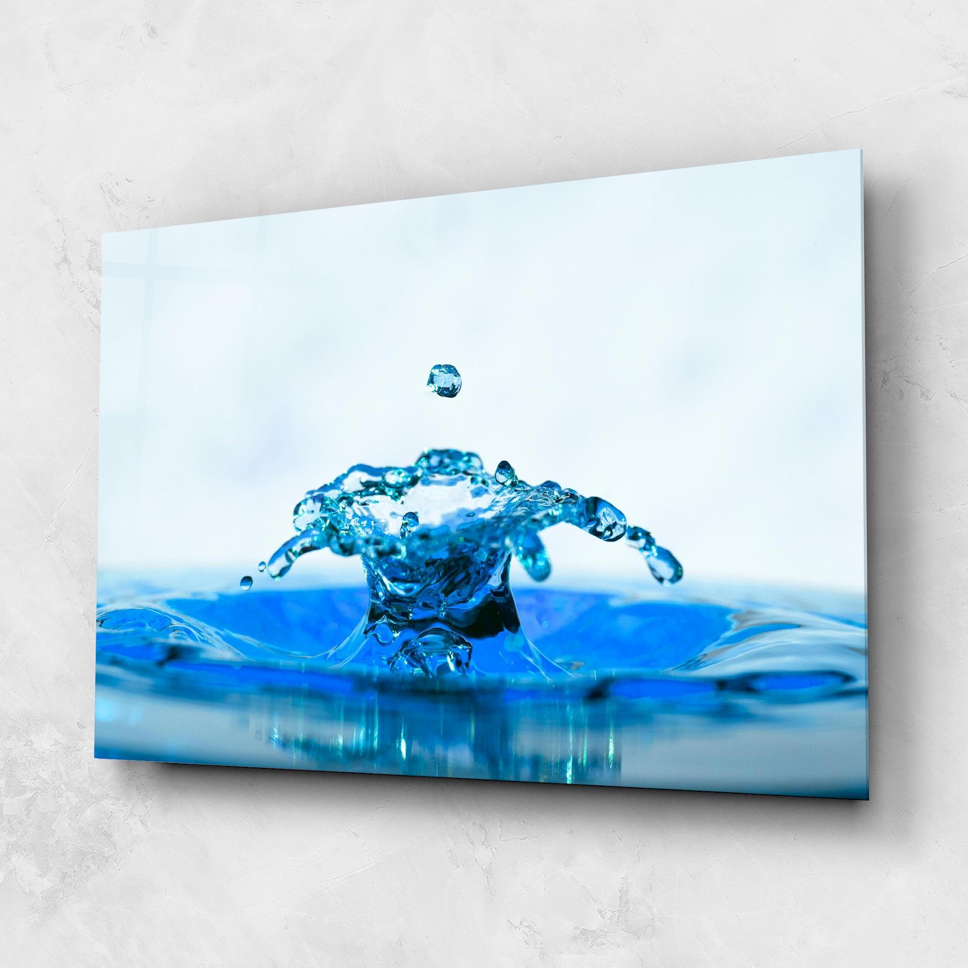 Üvegkép Blue Water Splash mockup 1